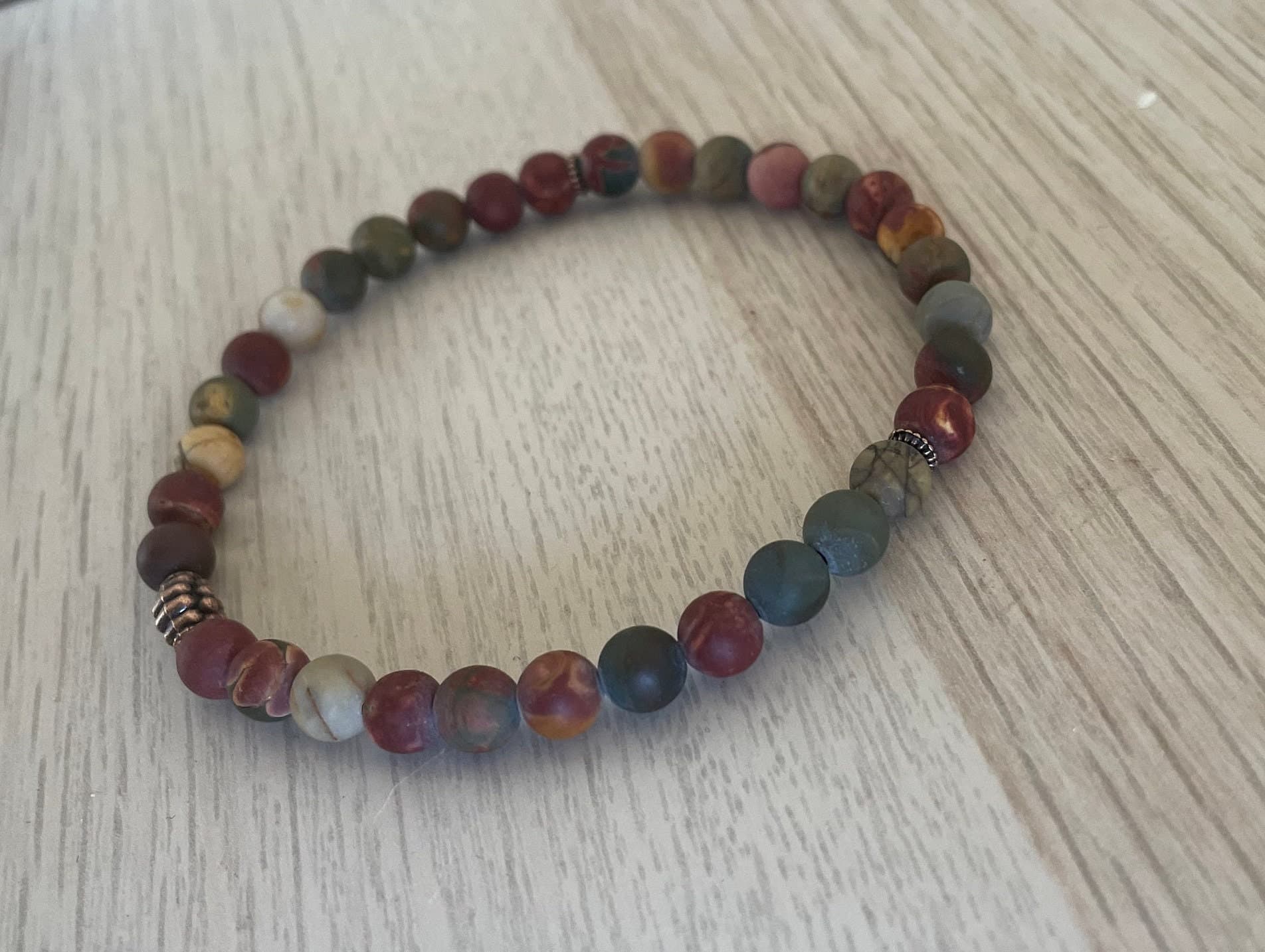 Matte Red Piccaso Jasper Tasbih Bracelet - image 3