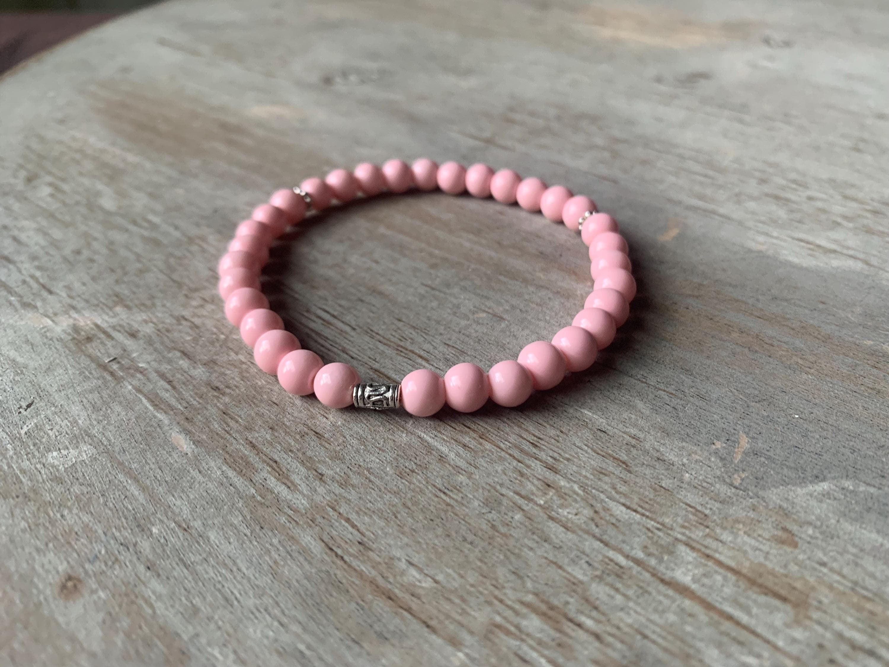 Light Pink Glass Bead Tasbih Bracelet (33 Beads) - image 3