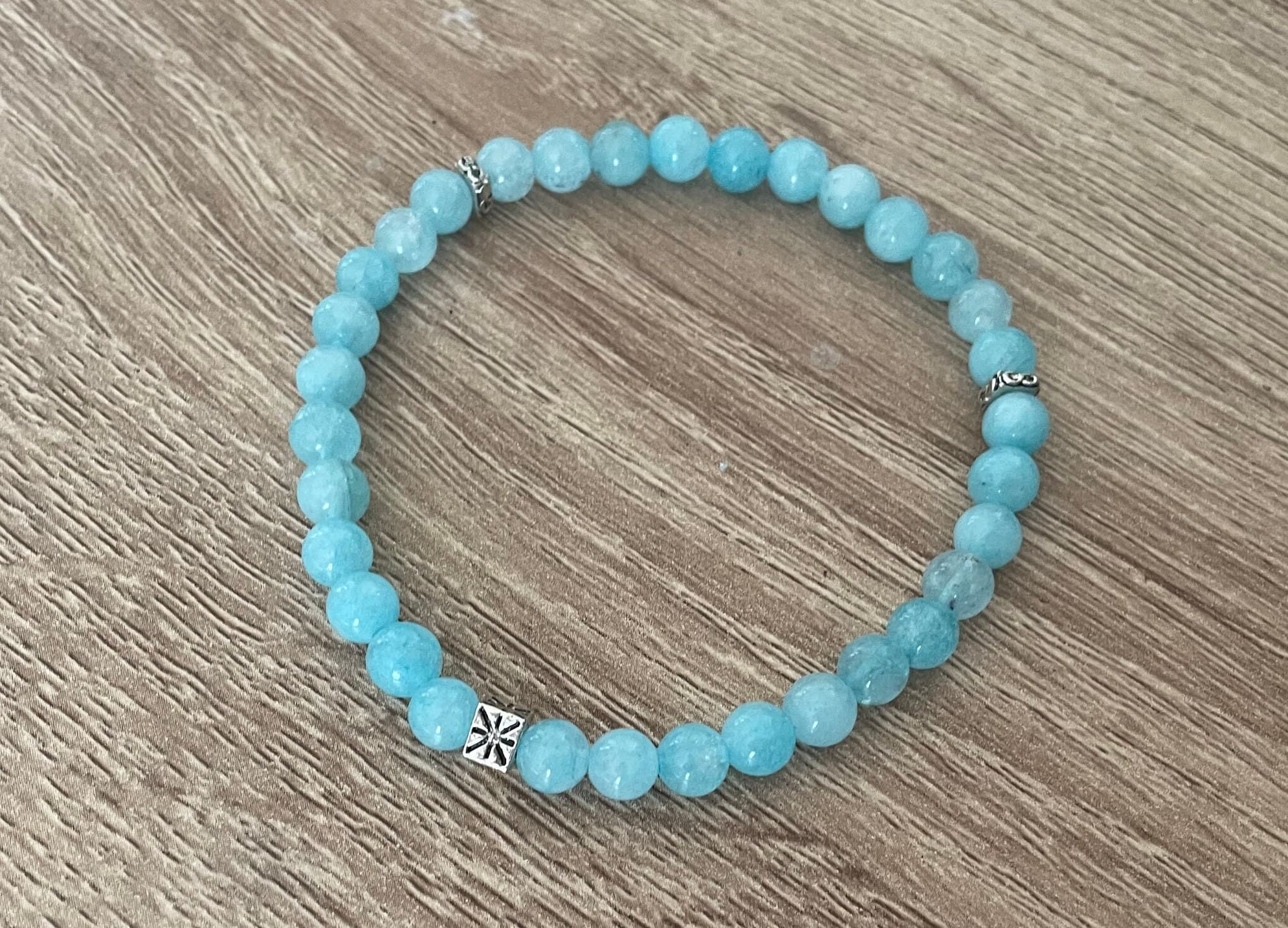 Light Blue Dyed Jade Tasbih Bracelet (33 beads) - image 5
