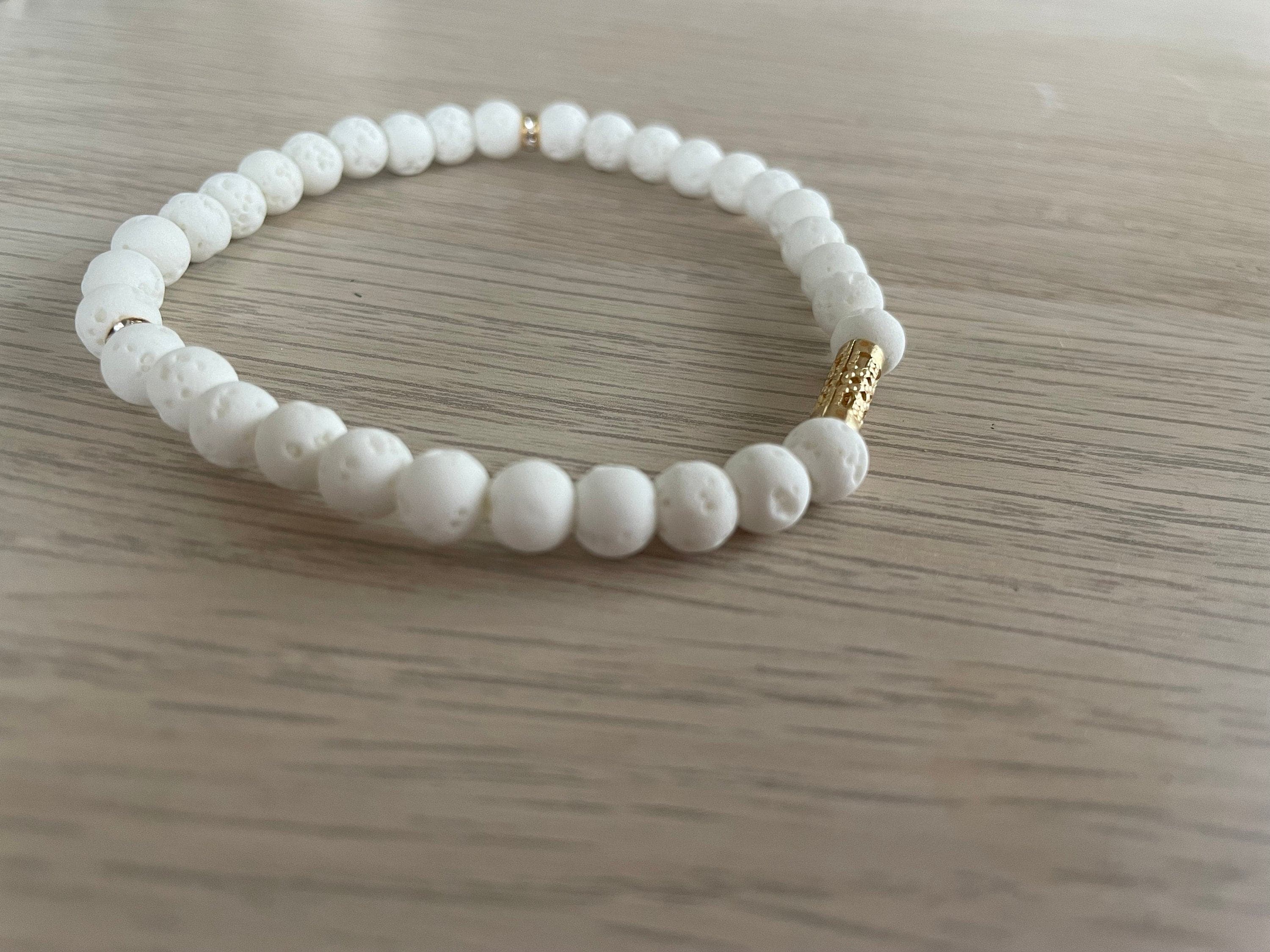 White Lava Stone Tasbih Bracelet (33 Beads) - image 3