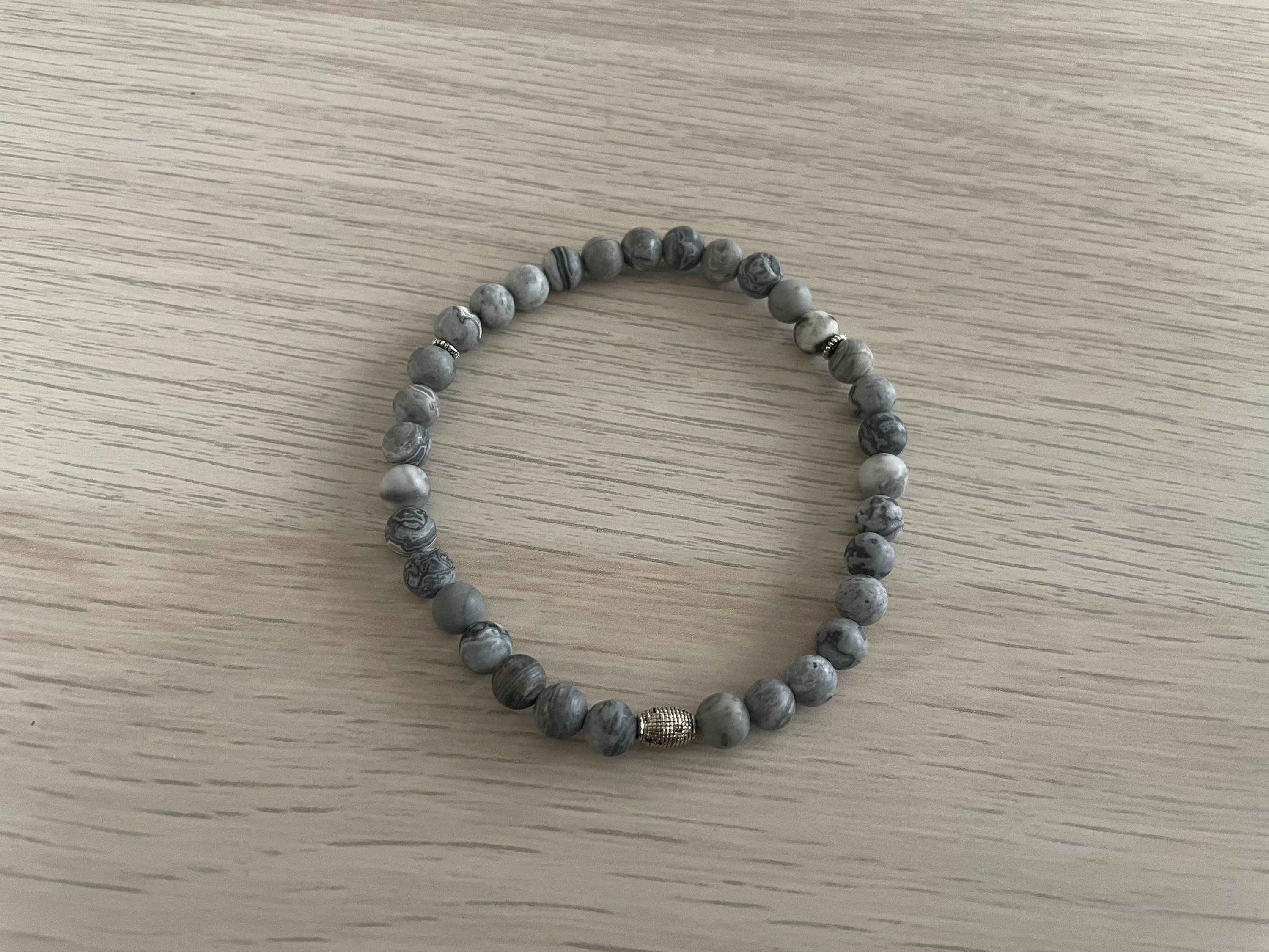 Matte Map Stone Picasso Jasper Tasbih Bracelet (33 Beads) - image 5