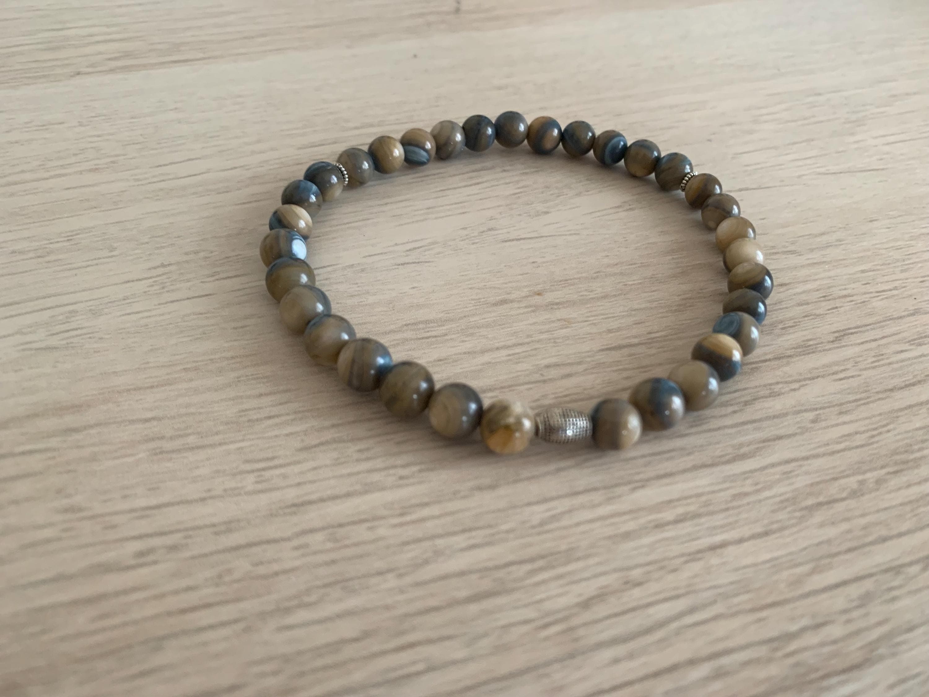 Tan and Blue Shell Pocket Tasbih (33 beads) - image 5