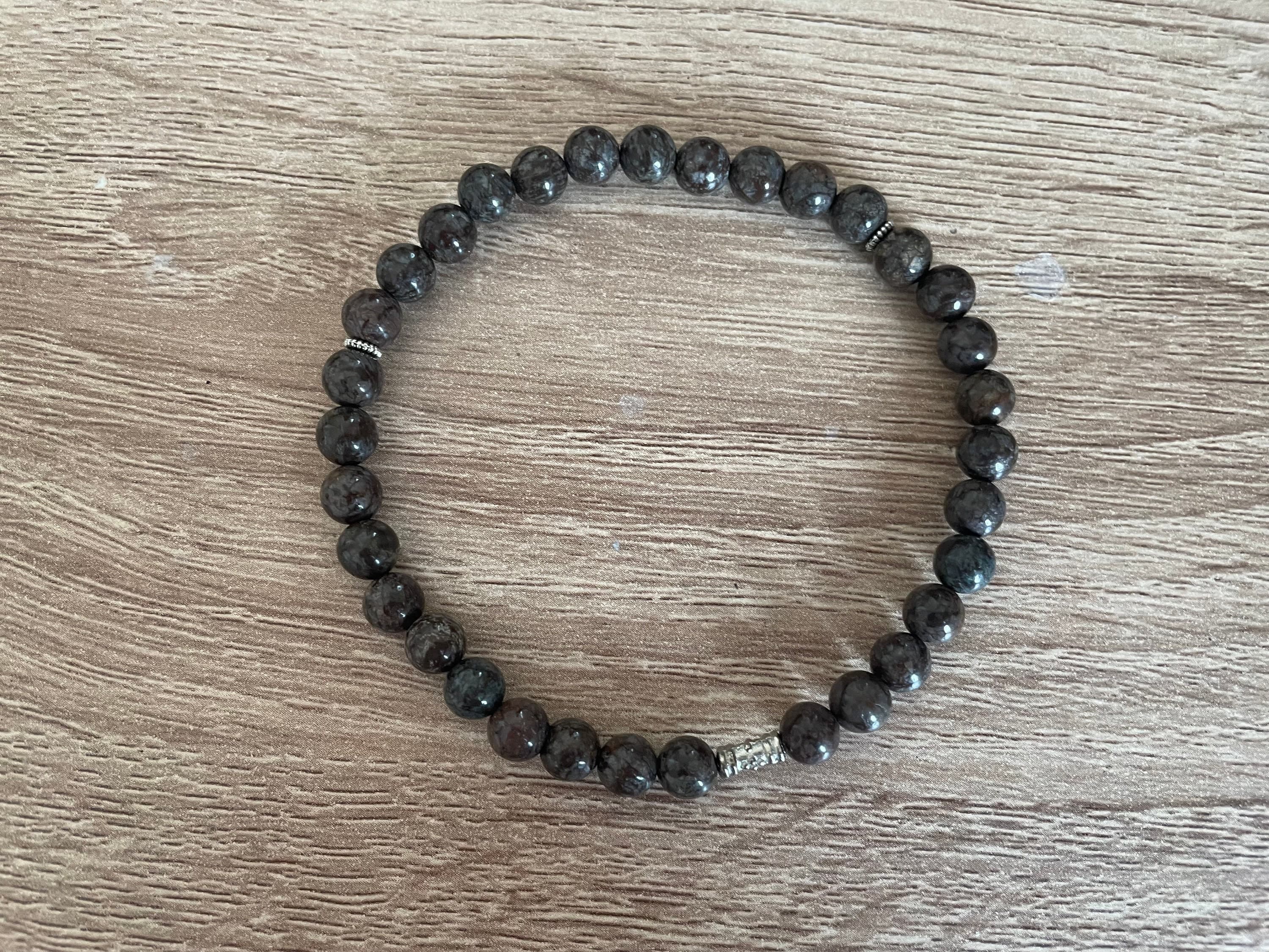 Coffee Snowflake Obsidian Tasbih Bracelet (33 Beads)