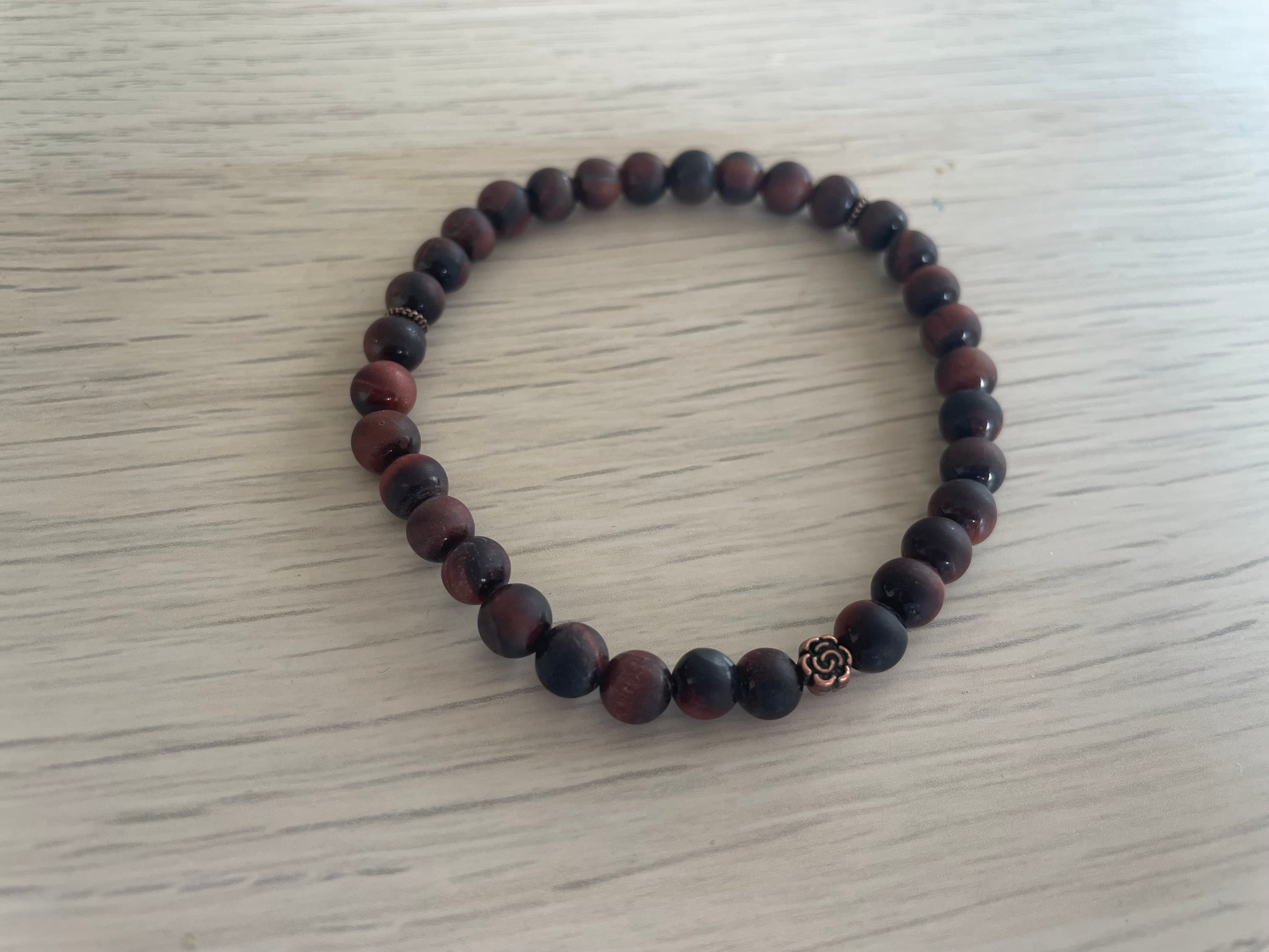 Matte Red Tiger's Eye Tasbih Bracelet (33 Beads)