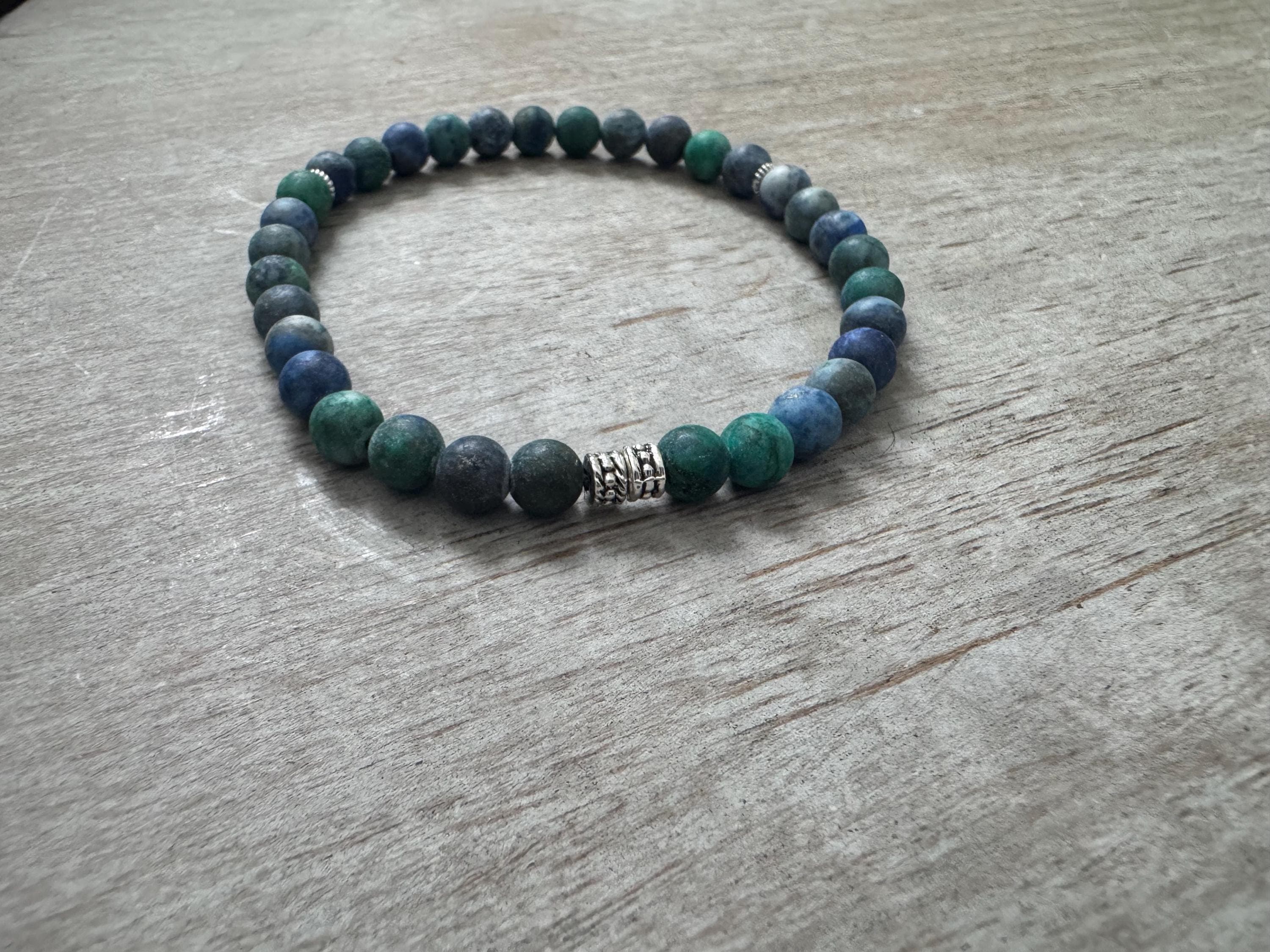 Matte Chrysocolla Lapis Tasbih Bracelet (33 beads)