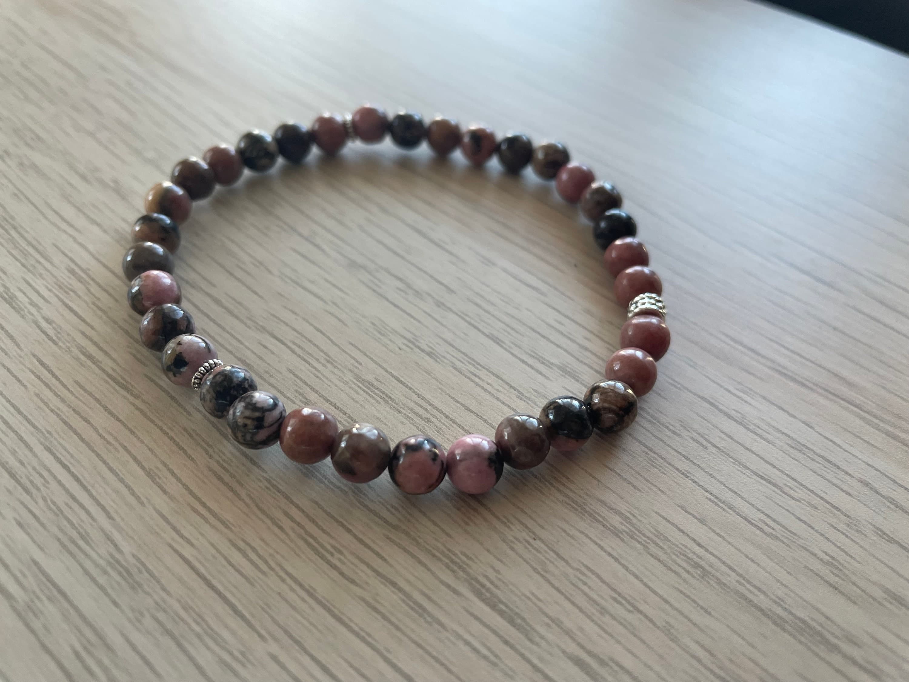 Pink and Black Rhodonite Tasbih Bracelet (33 Beads) - image 4