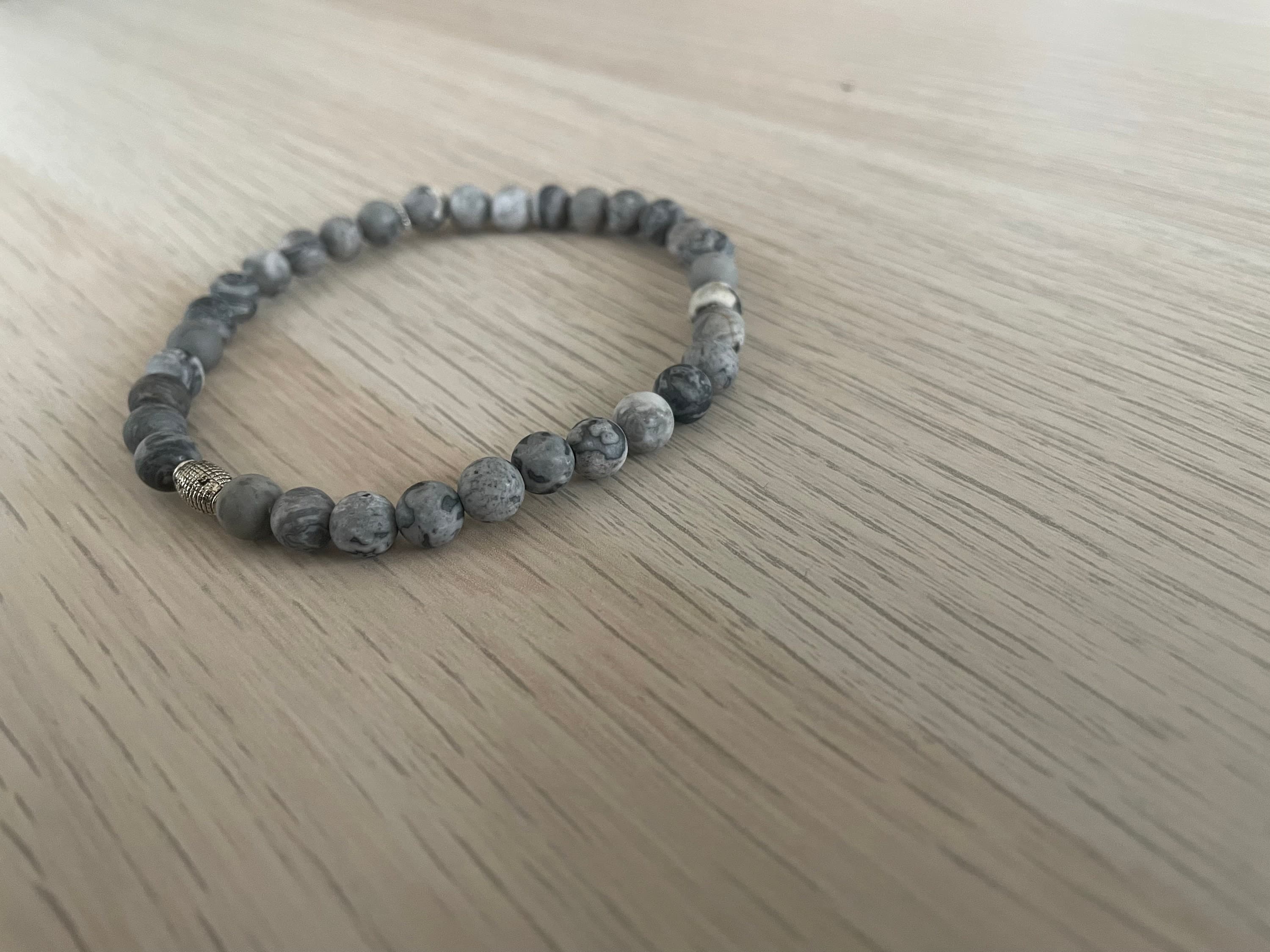 Matte Map Stone Picasso Jasper Tasbih Bracelet (33 Beads) - image 4