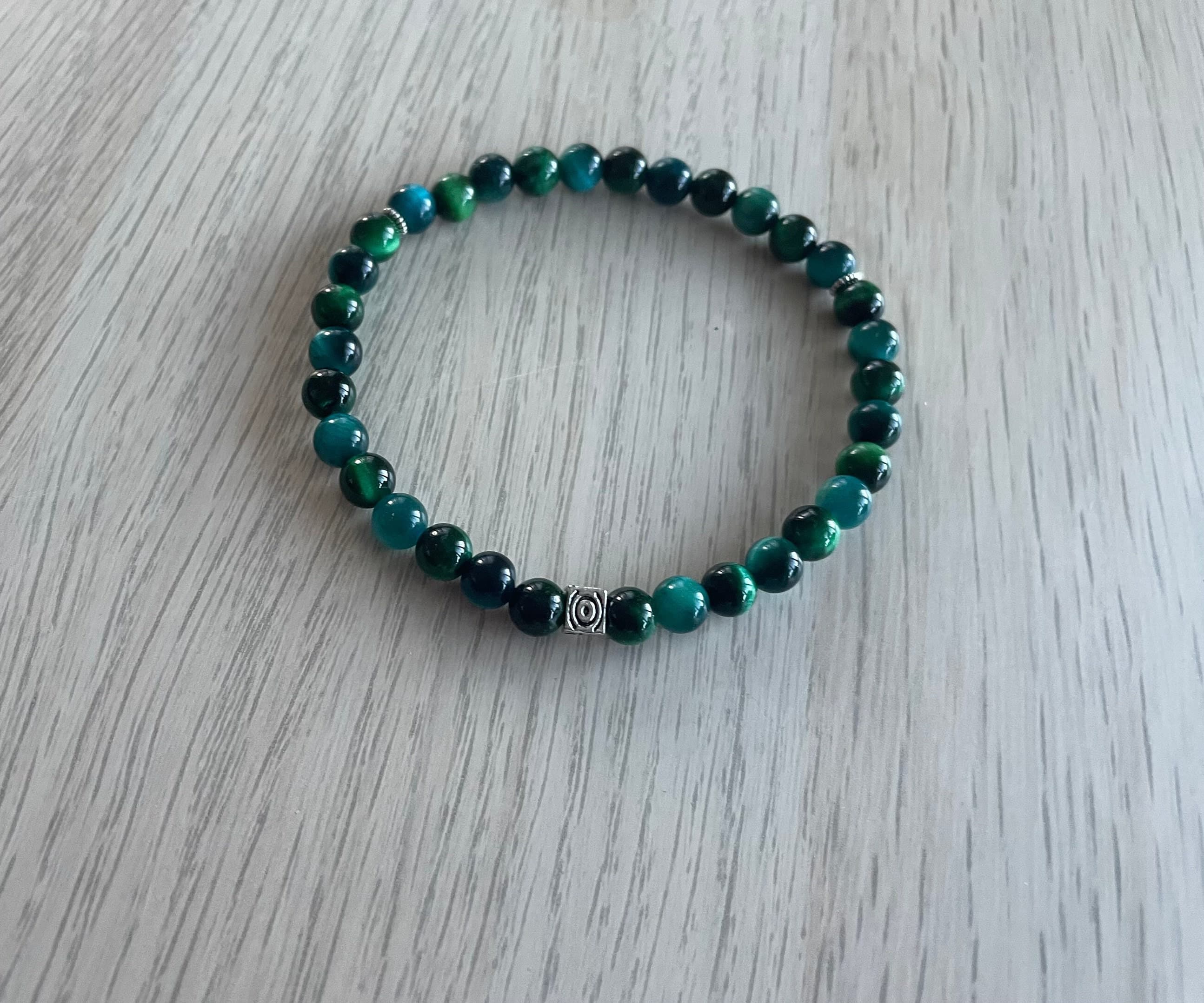 Blue and Green Tiger's Eye Tasbih Bracelet (33 beads) - image 4