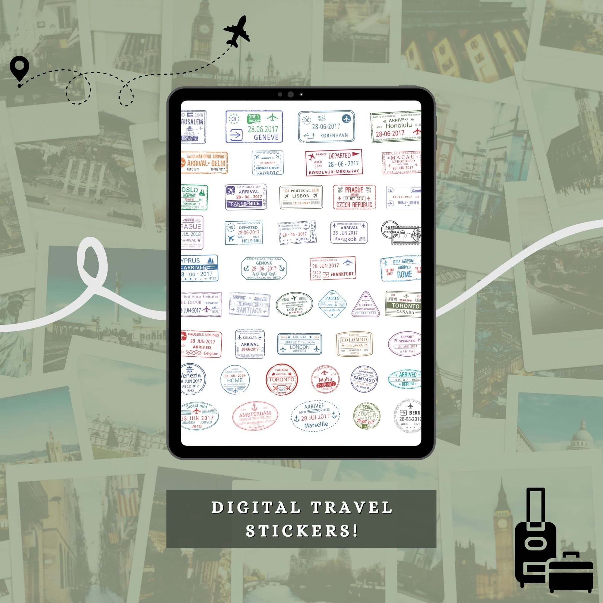Travel Planner Digital Stickers Bundle for GoodNotes (275+) - image 4