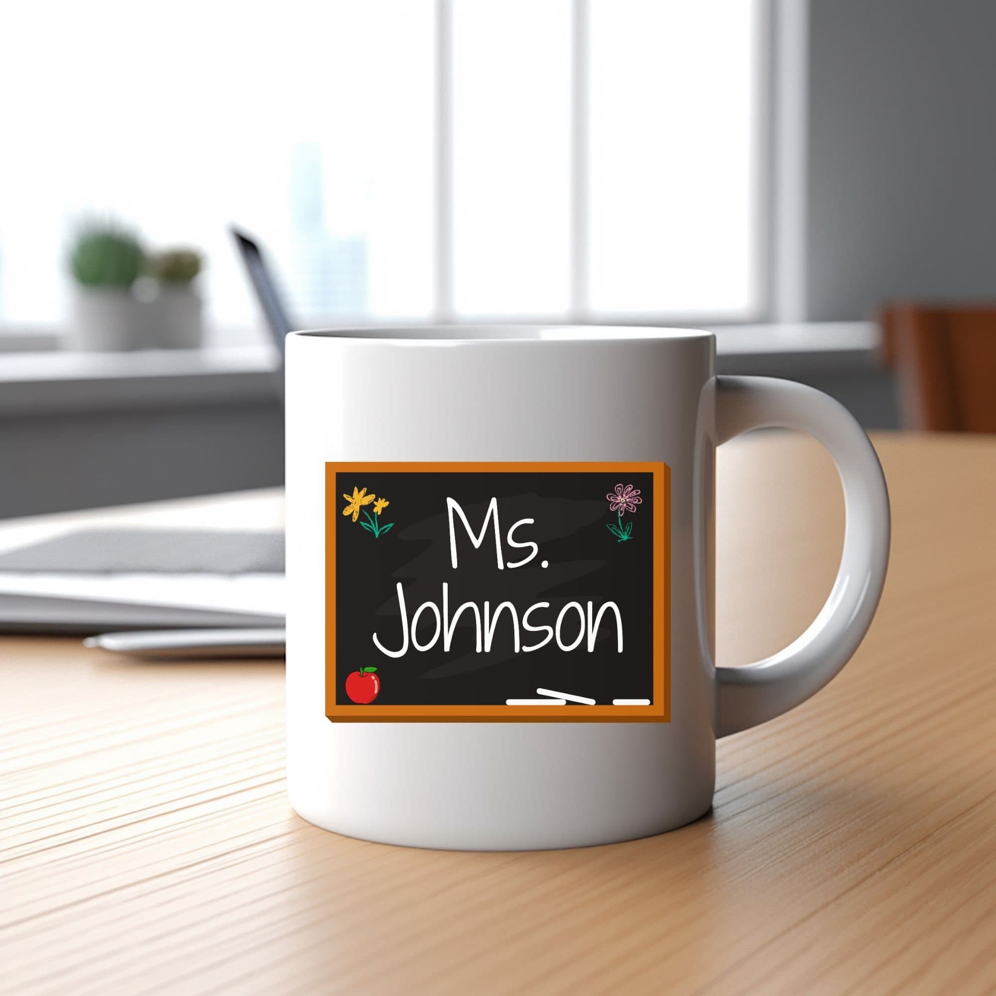 Personalized Teacher Coffee Mug: Chalkboard Design, Custom Name - image 3