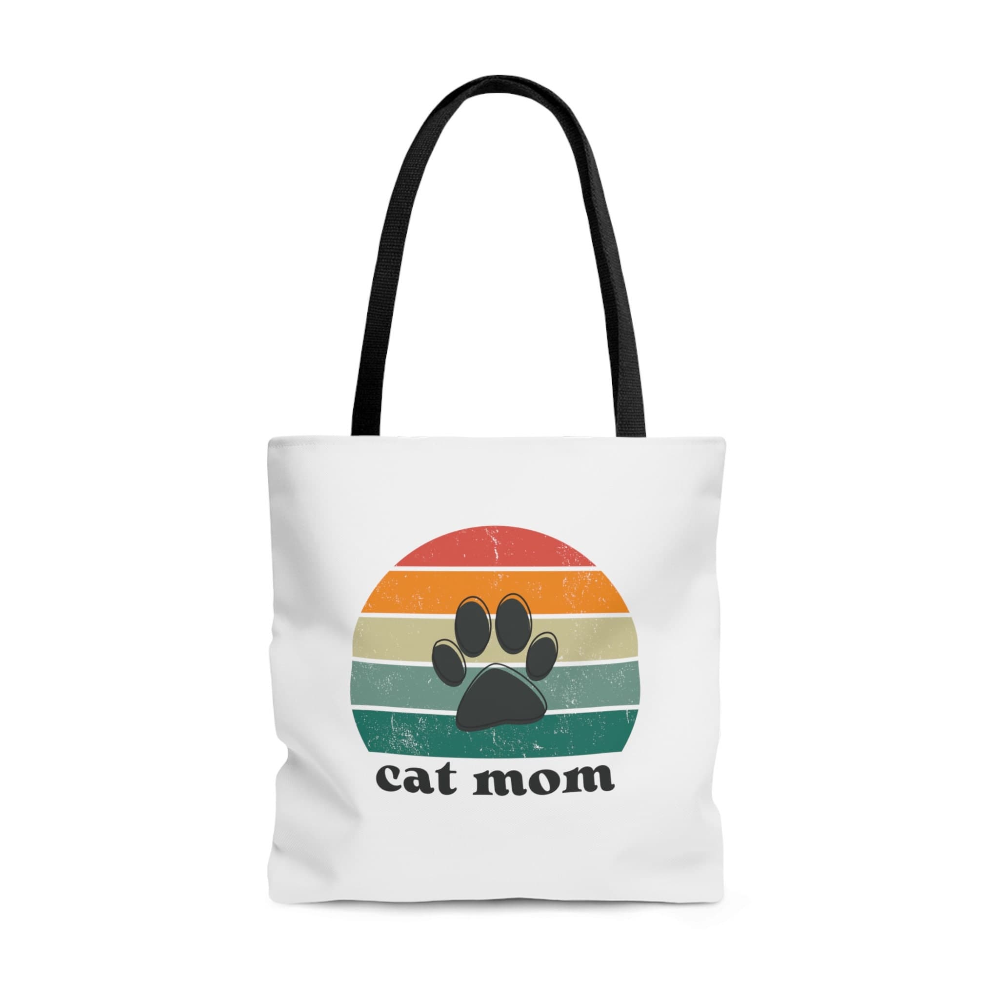 Retro Cat Mom Tote Bag: Polyester with Black Handles - image 3