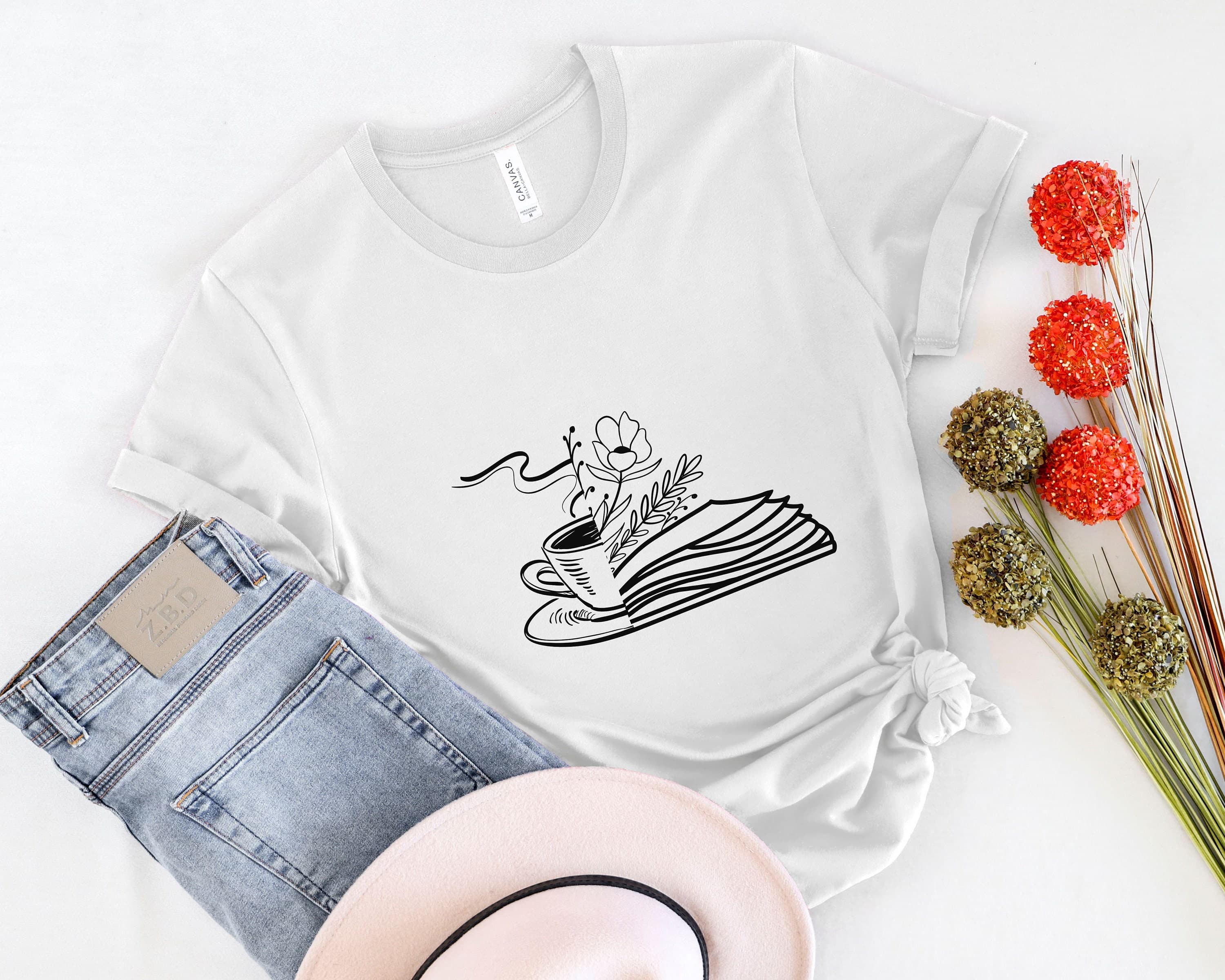 Coffee and Books Shirt, Book Lover Tee, Teacher Gift - image 3