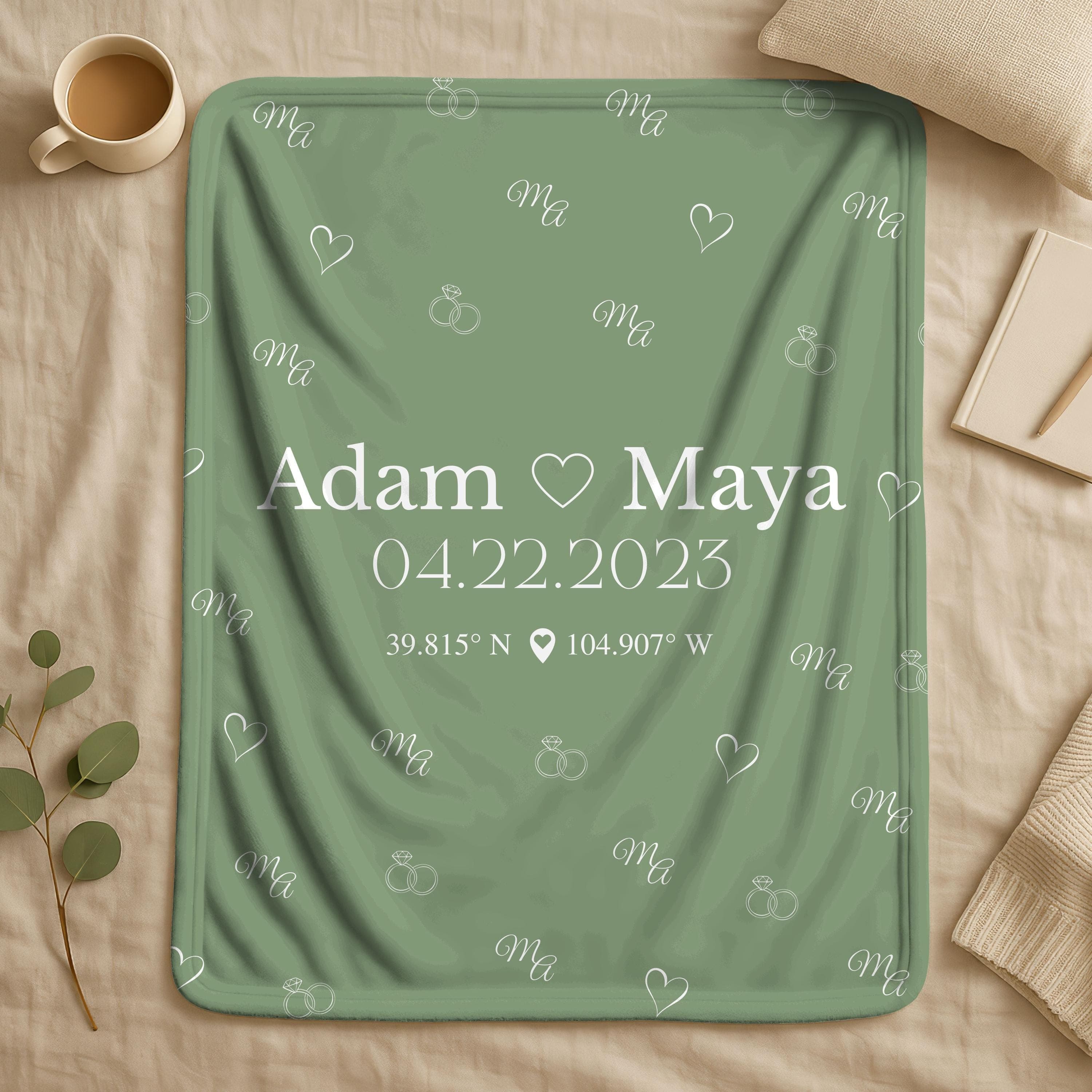 Custom Anniversary Blanket – Names & Date, Arabic English - image 4