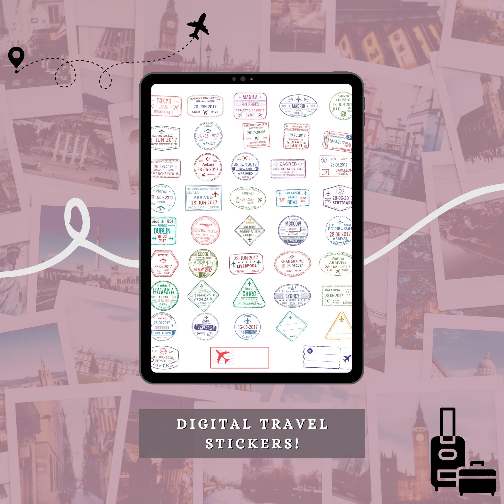 Travel Planner Digital Stickers Bundle for GoodNotes (275+) - image 5