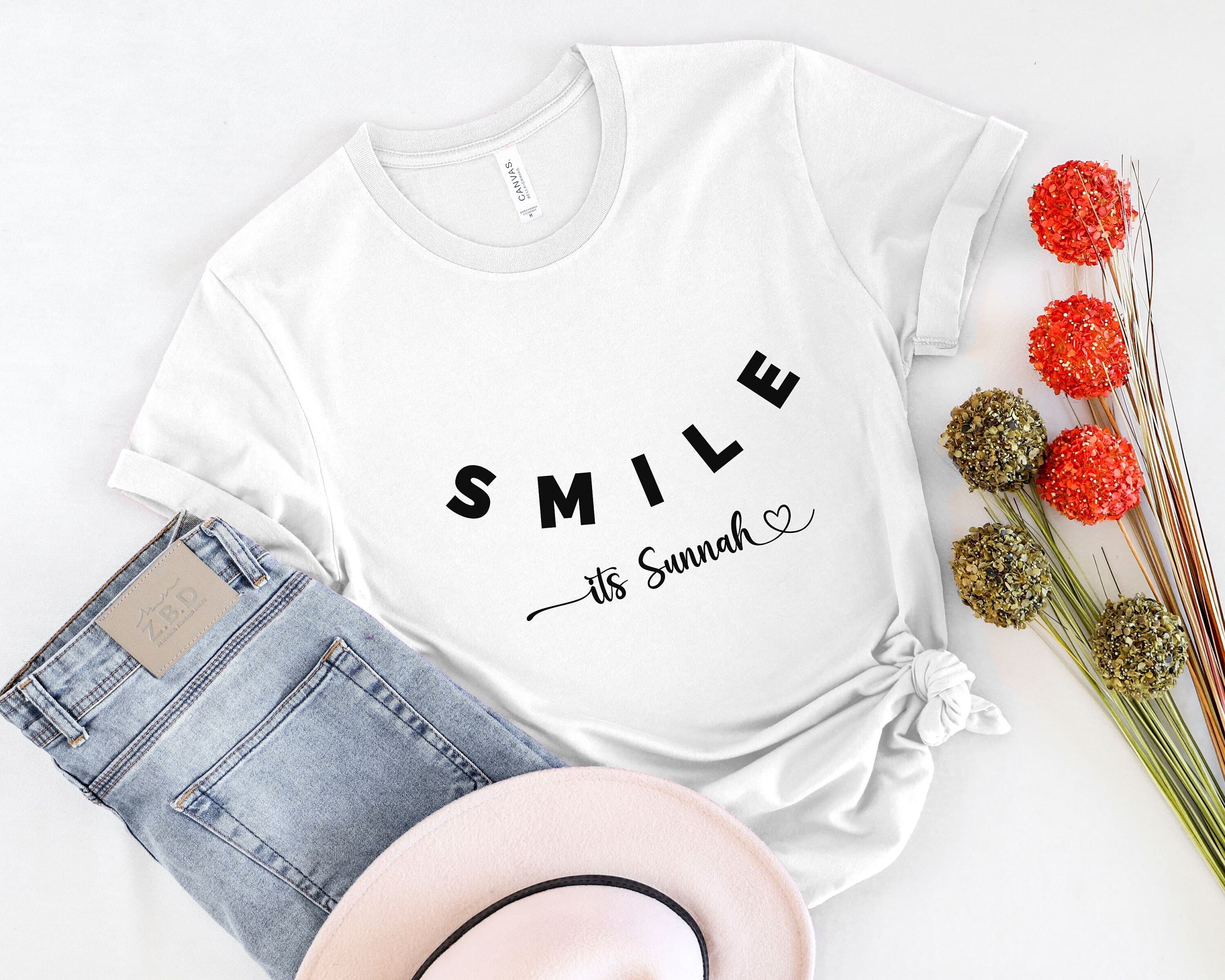 Smile Its Sunnah T-shirt, Positive Muslim Gift