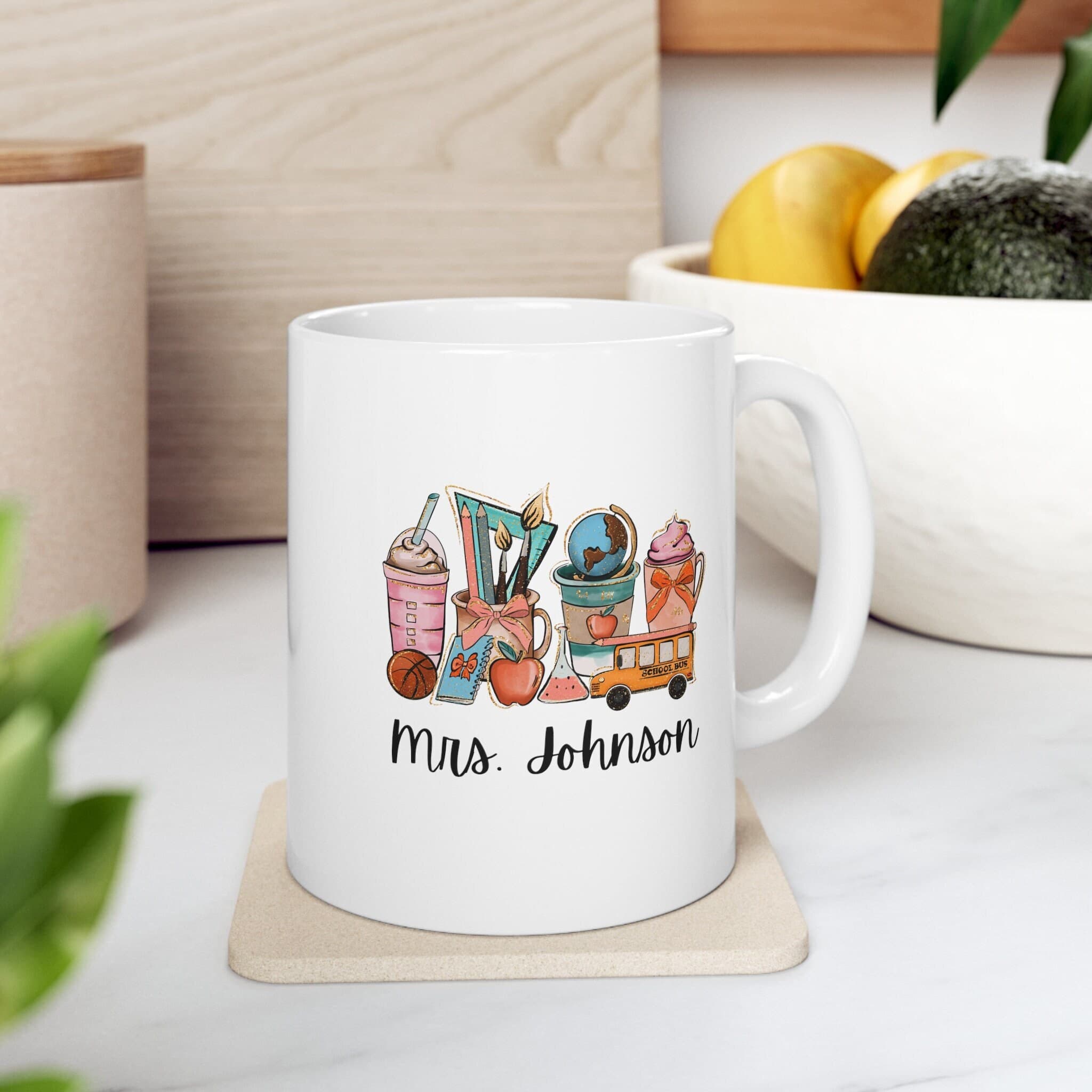 Personalized Teacher Coffee Mug, Custom Name Gift