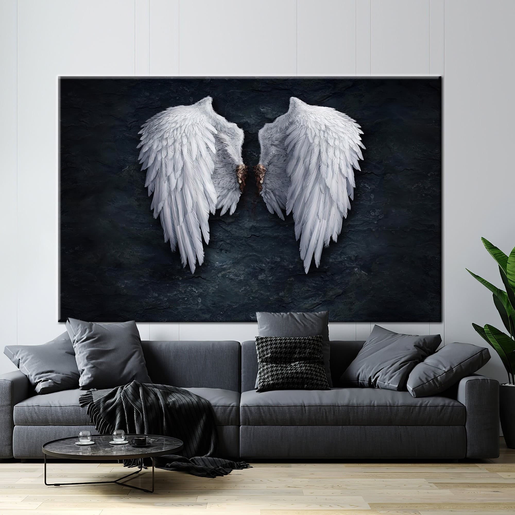 Banksy Angel Wings Canvas Art: Graffiti Street Art Style