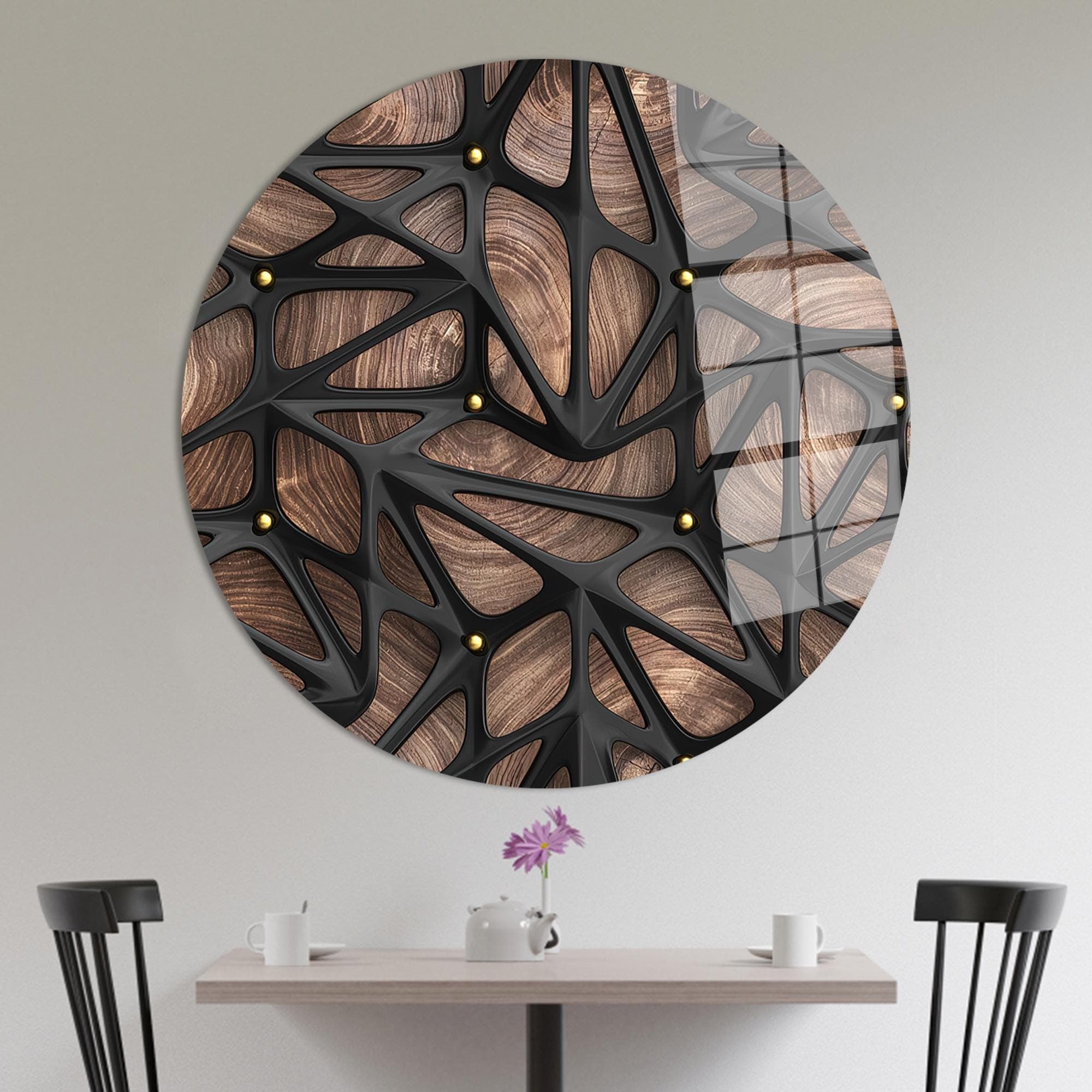 Abstract Wood & Glass Wall Art: Modern 3D Effect Decor - image 4