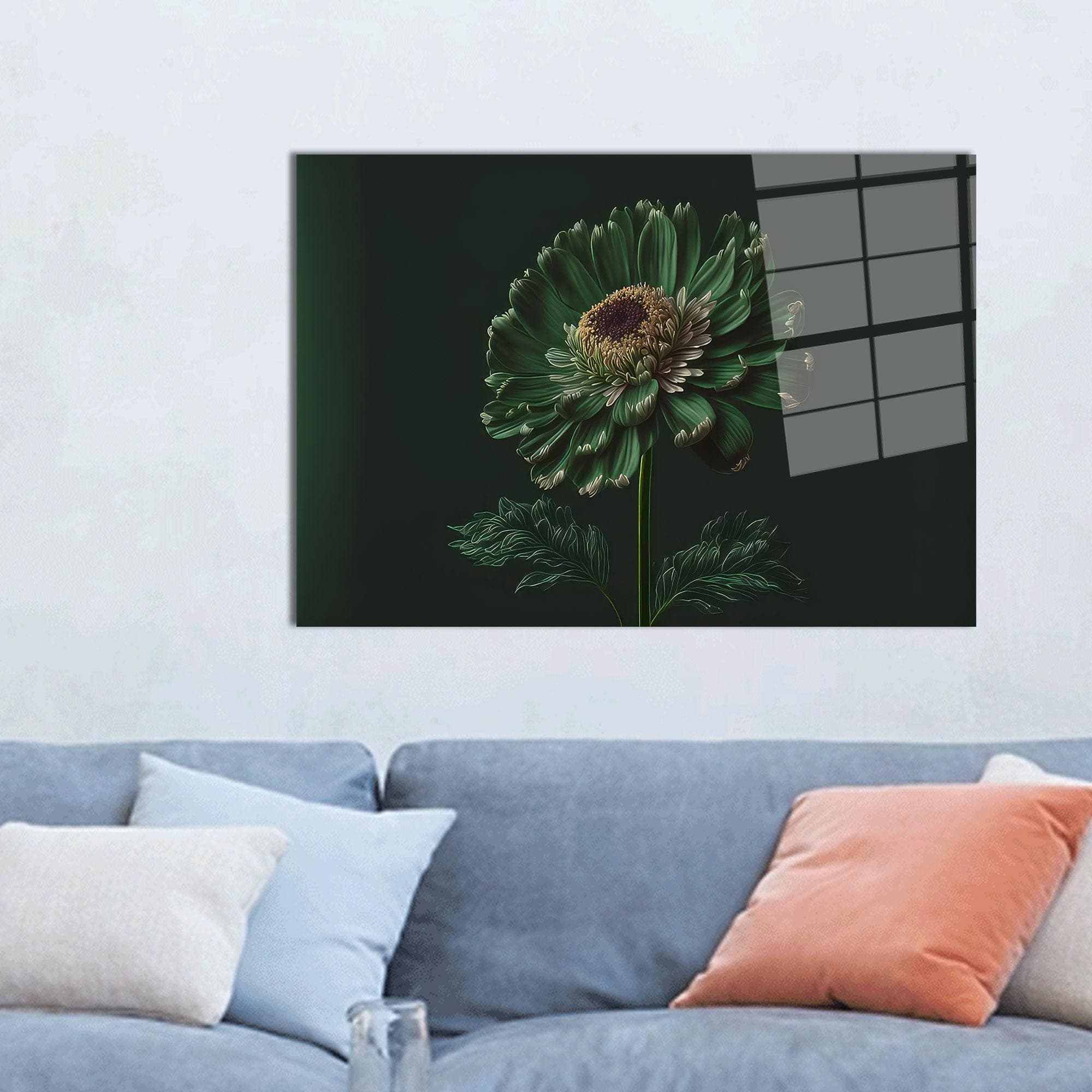 Daisy Flower Glass Wall Art: Modern Floral Decor - image 3