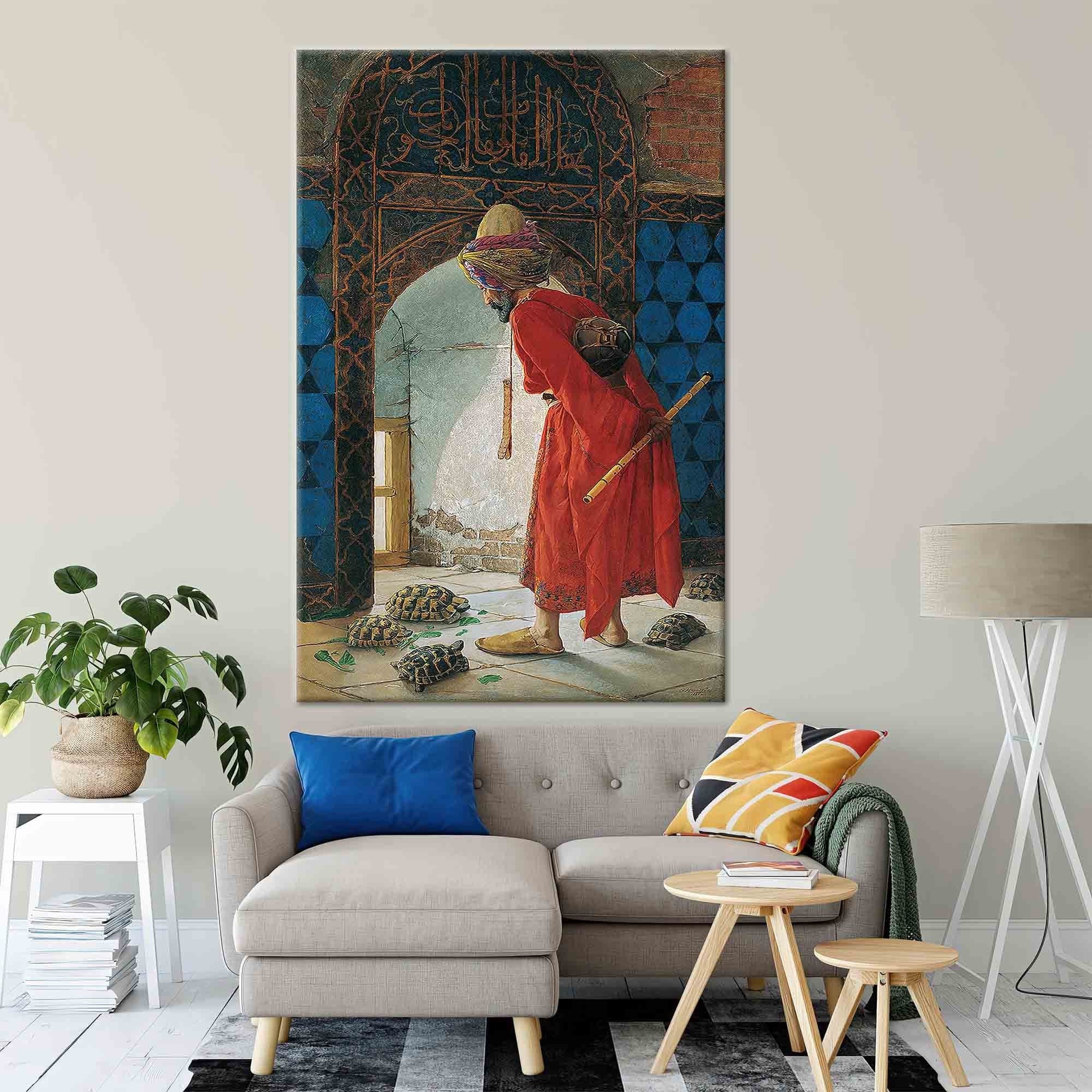 Osman Hamdi Bey Canvas Print: The Tortoise Trainer, Classic Wall Art