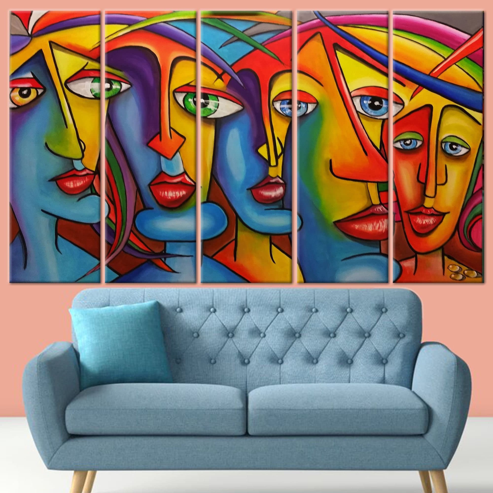 Abstract Face Canvas: Colorful Modern Wall Art - image 5