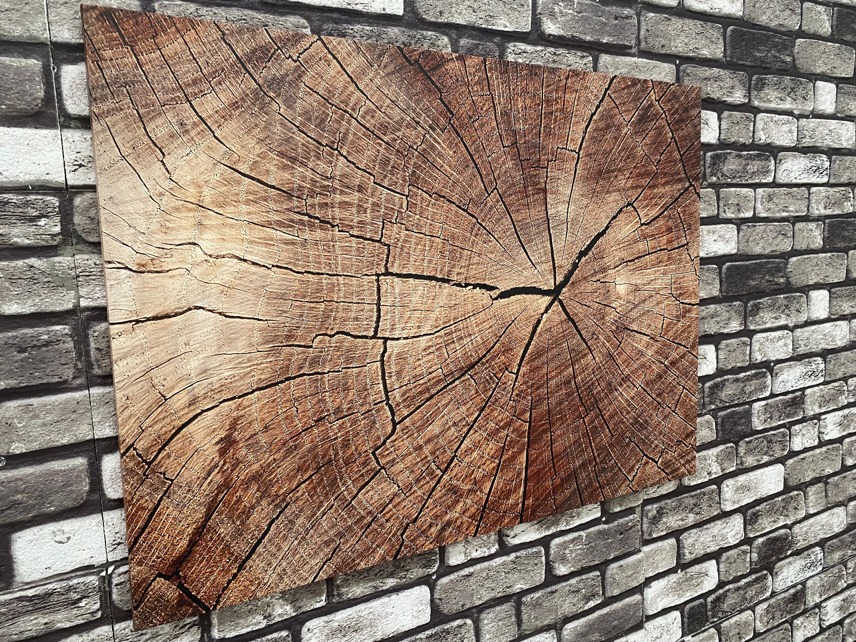 Wood Texture Canvas Wall Art: Tree Ring Print, Framed Decor
