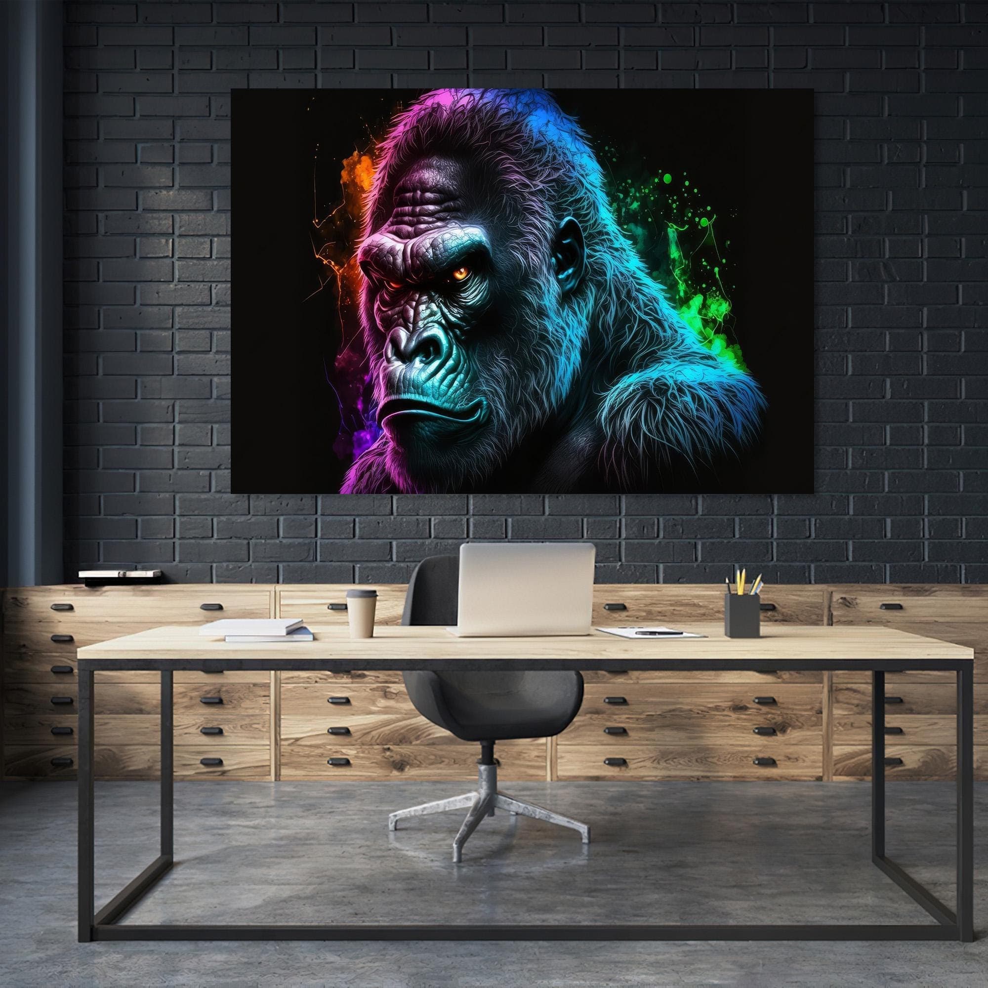 Abstract Gorilla Canvas Art: Game Room Wall Decor - image 3