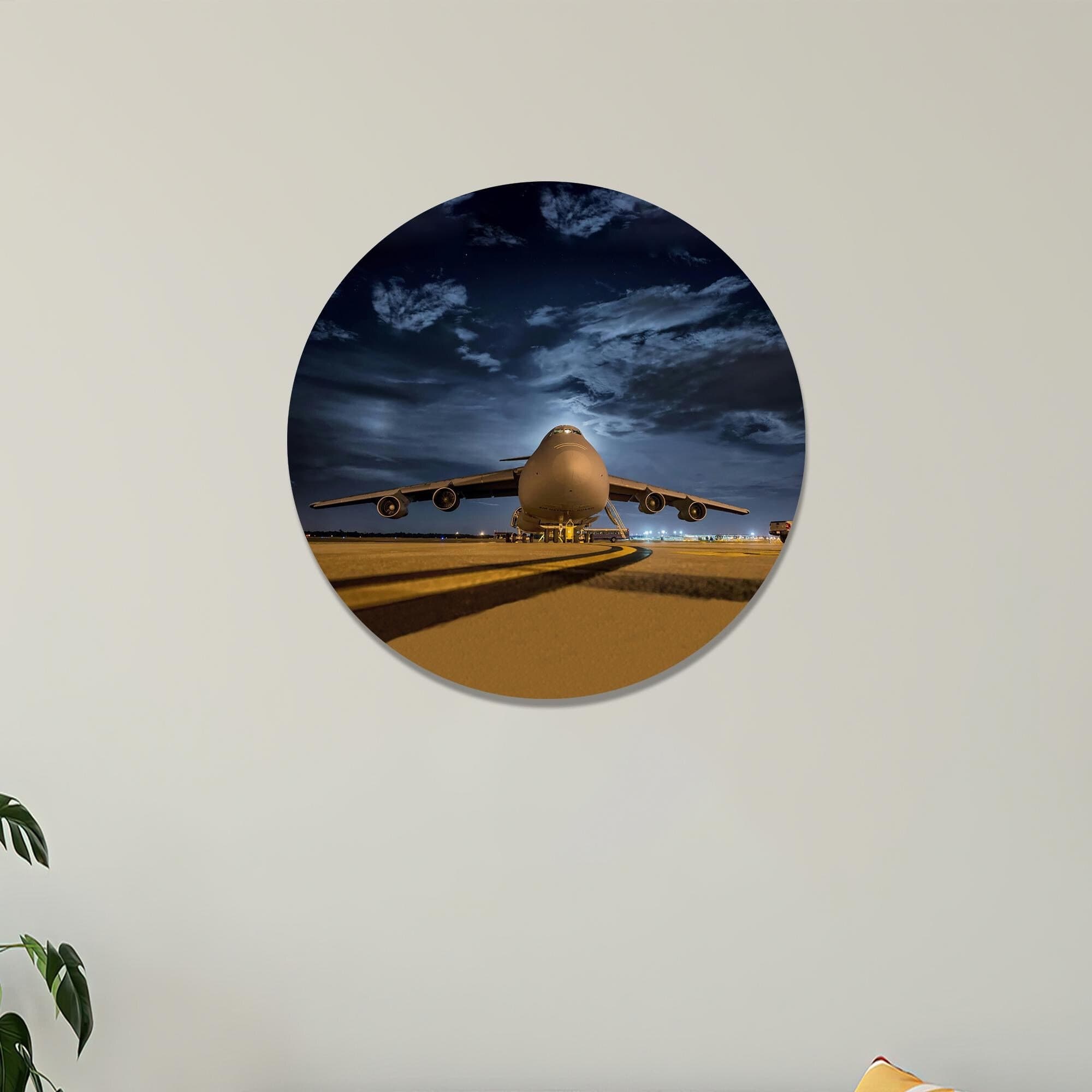 Lockheed C-5 Galaxy Tempered Glass Wall Art: Airplane Decor