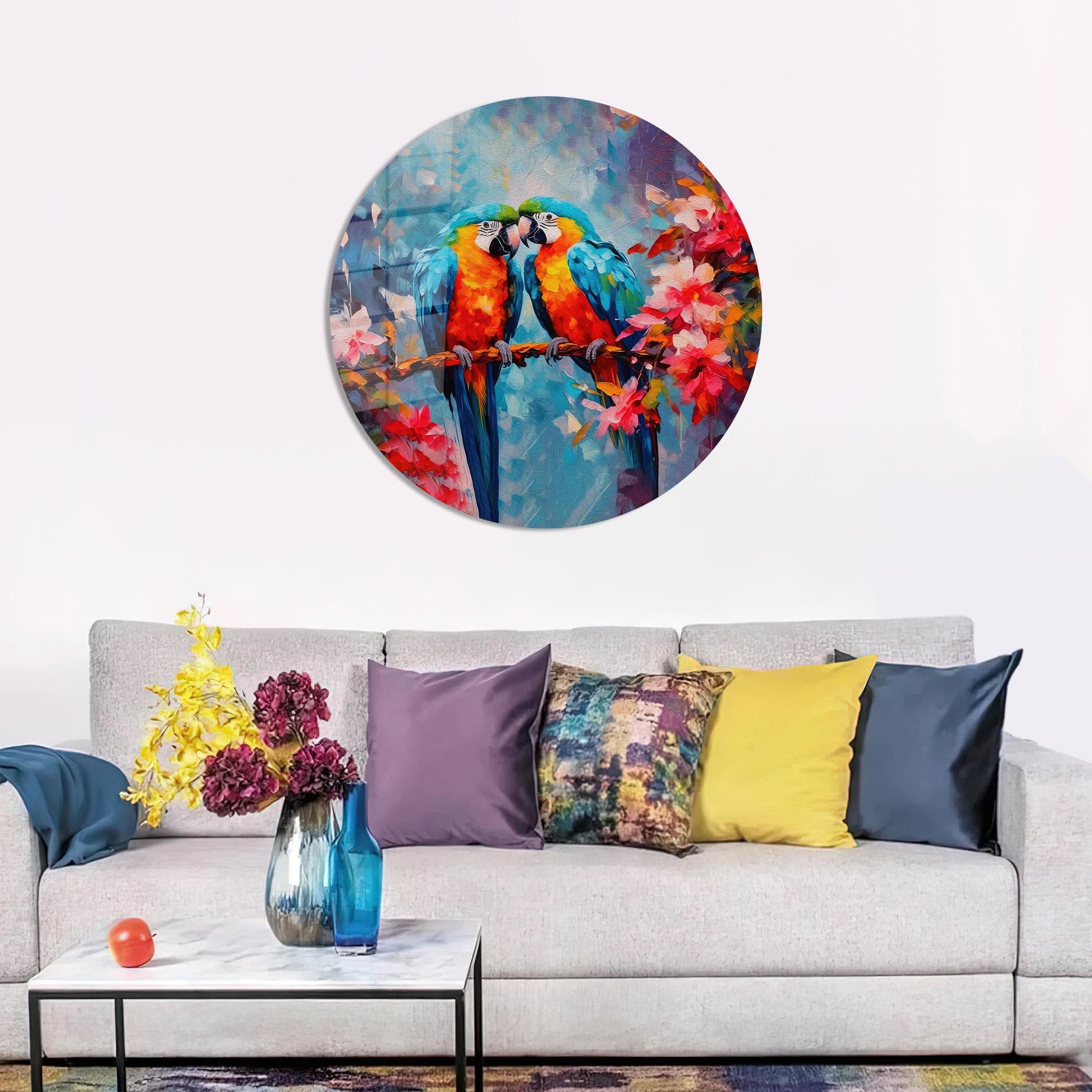 Parrot Couple Canvas Art: Tropical Bird Print, Home Decor - image 4