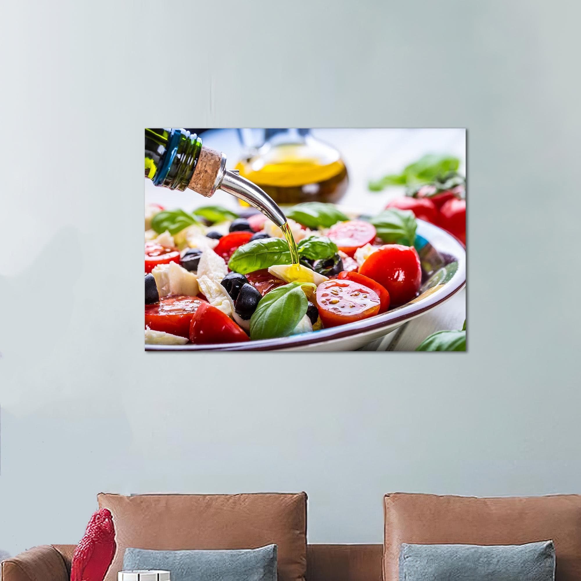 Colorful Salad Canvas Print: Modern Kitchen Wall Art Decor