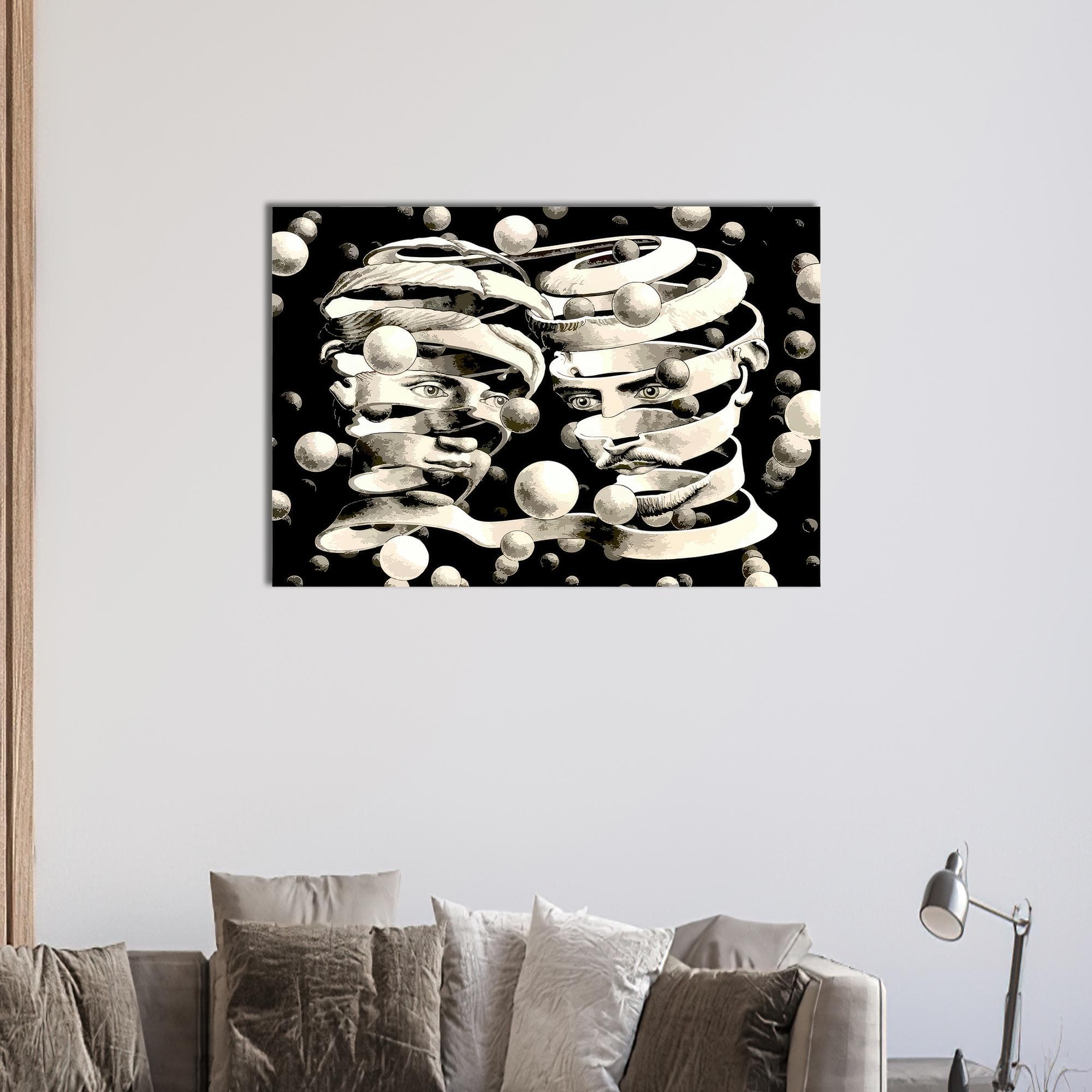 Escher Bond of Union Canvas Print: Surreal Modern Art Decor