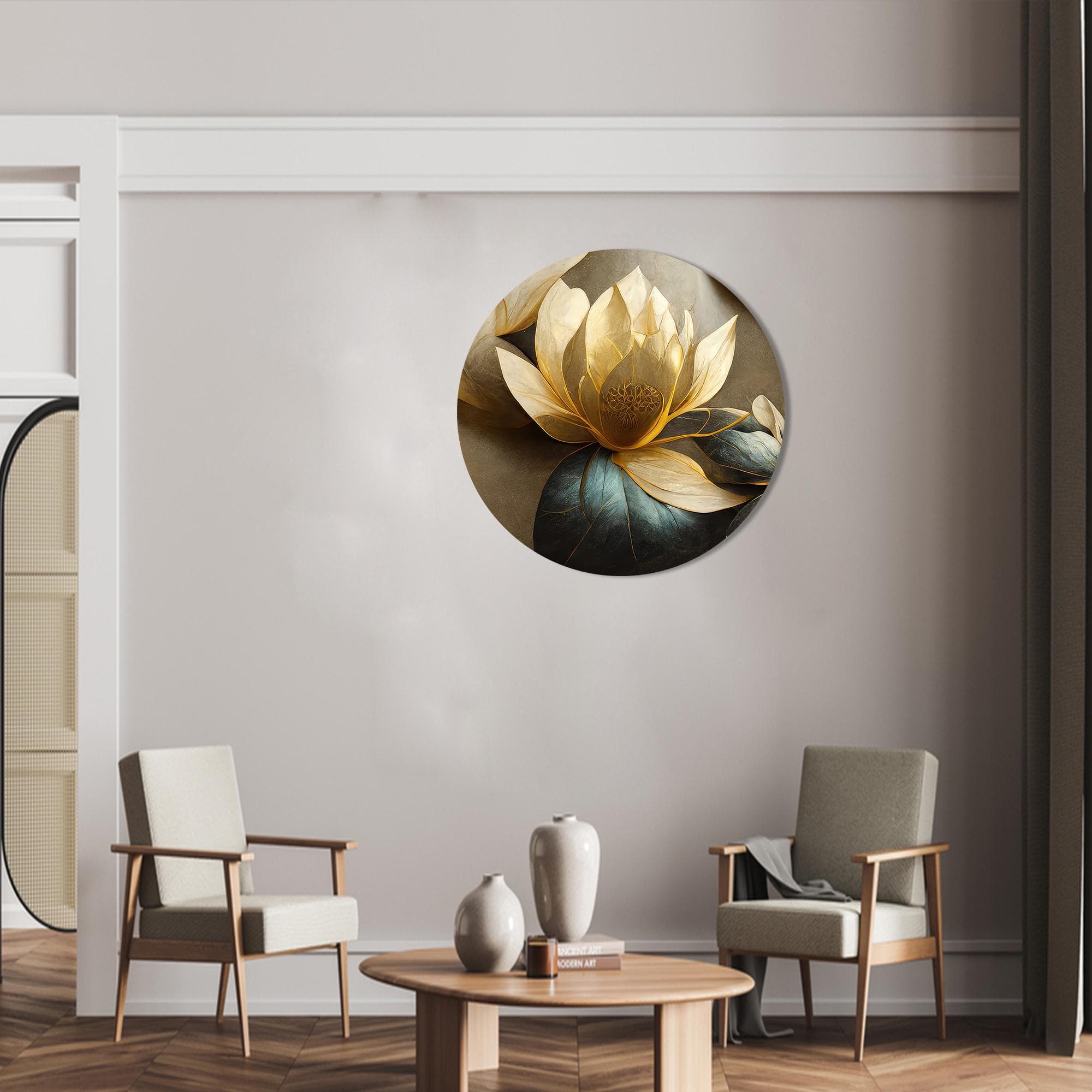 Lotus Glass Wall Art: Abstract Floral Print, Modern Home Decor - image 5