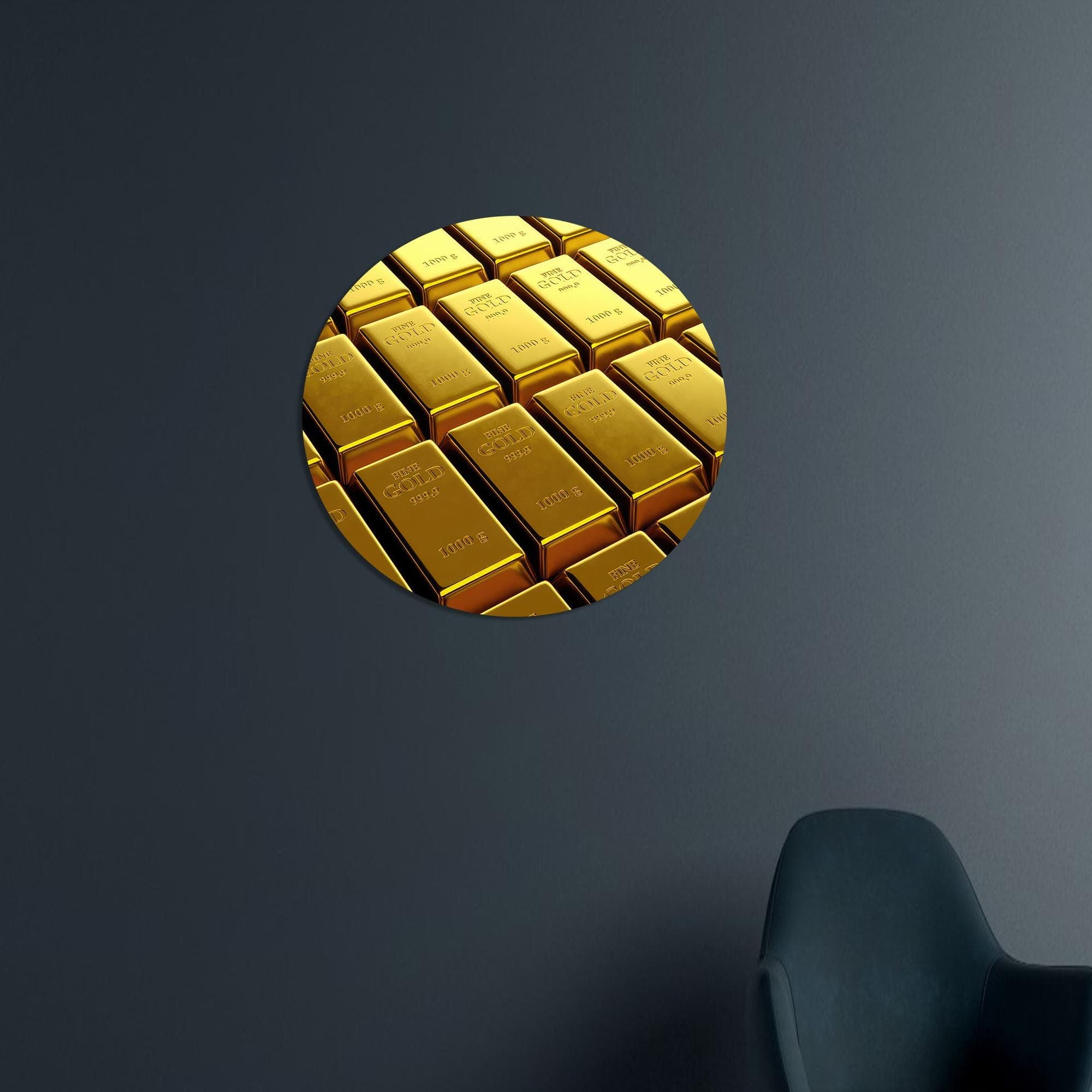 Gold Bars Tempered Glass Print: Modern Office Wall Art - image 5