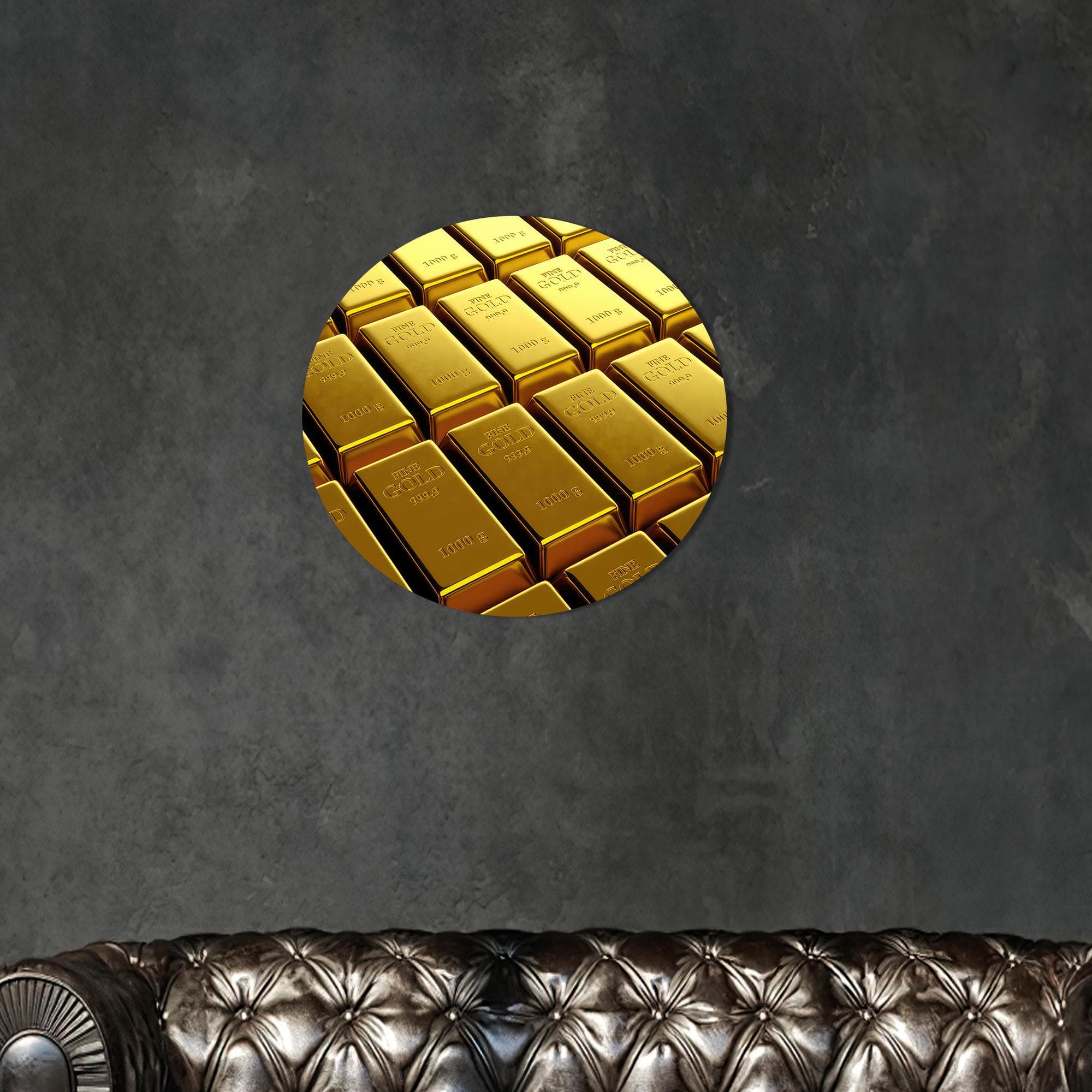 Gold Bars Tempered Glass Print: Modern Office Wall Art - image 4