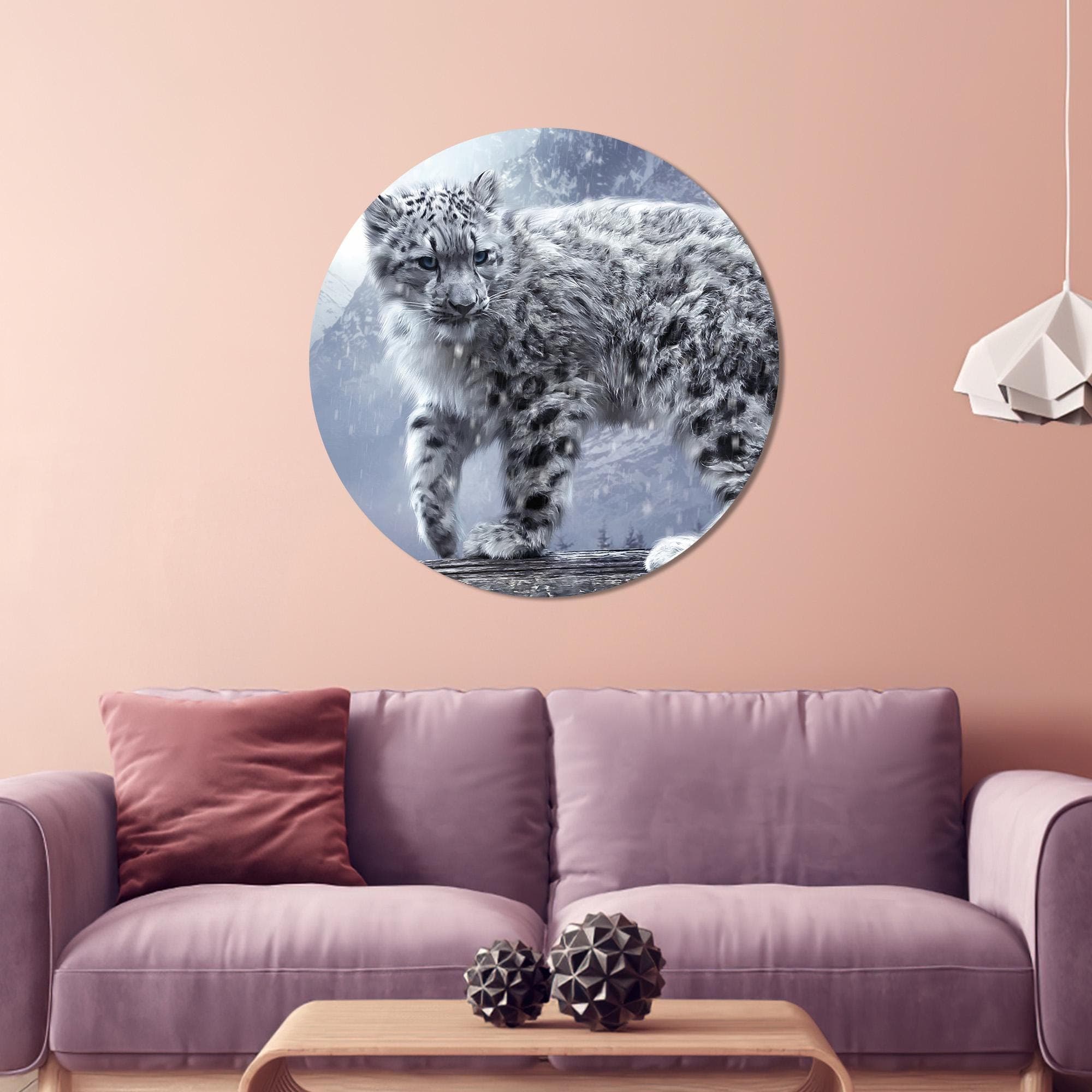 Snow Leopard Glass Wall Art: Winter Animal Print, Modern Decor - image 5
