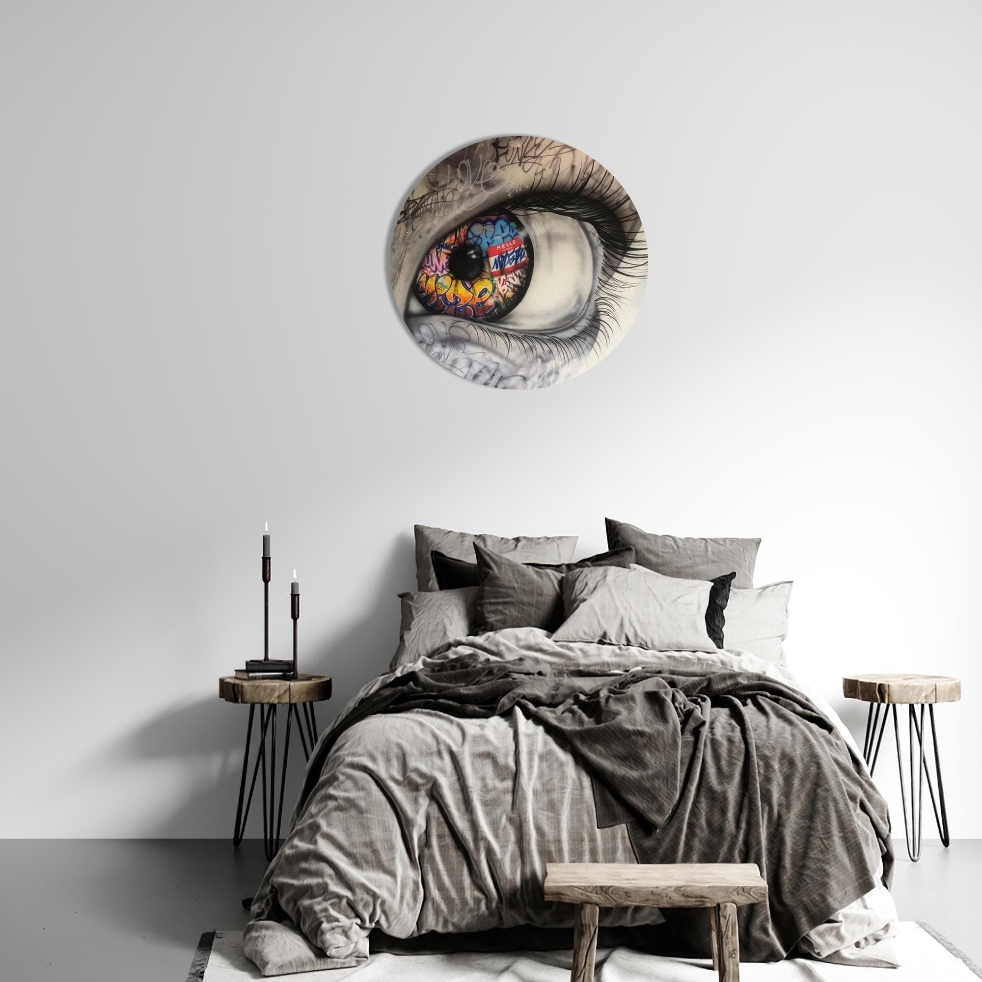 Hello Wall Decoration, Eye Graffiti Wall Art, Colorful Glass Wall, Graffiti Wall Hanging, Personalized Gift For Dad, - image 5