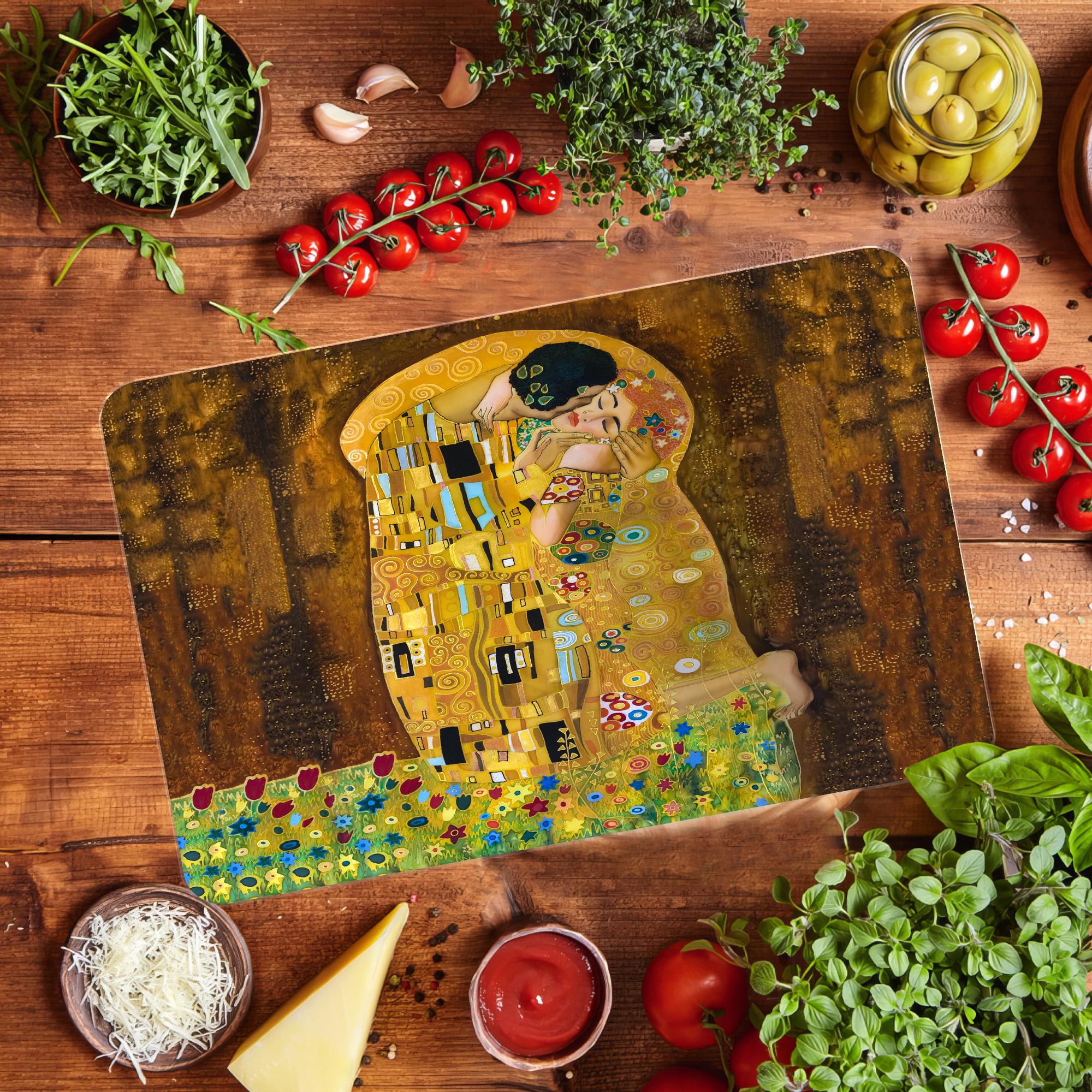 Famous Serving Board,Klimt Chopping Board,Gift for Mom,Framed Canvas,Gift For Her,Kitchen Decor Art,Personalized Gifts,Office Decor Art,Boho Wall Decor,Housewarming Gift,Gift For Him,Holiday Decor Art,Bedroom Decor Art,