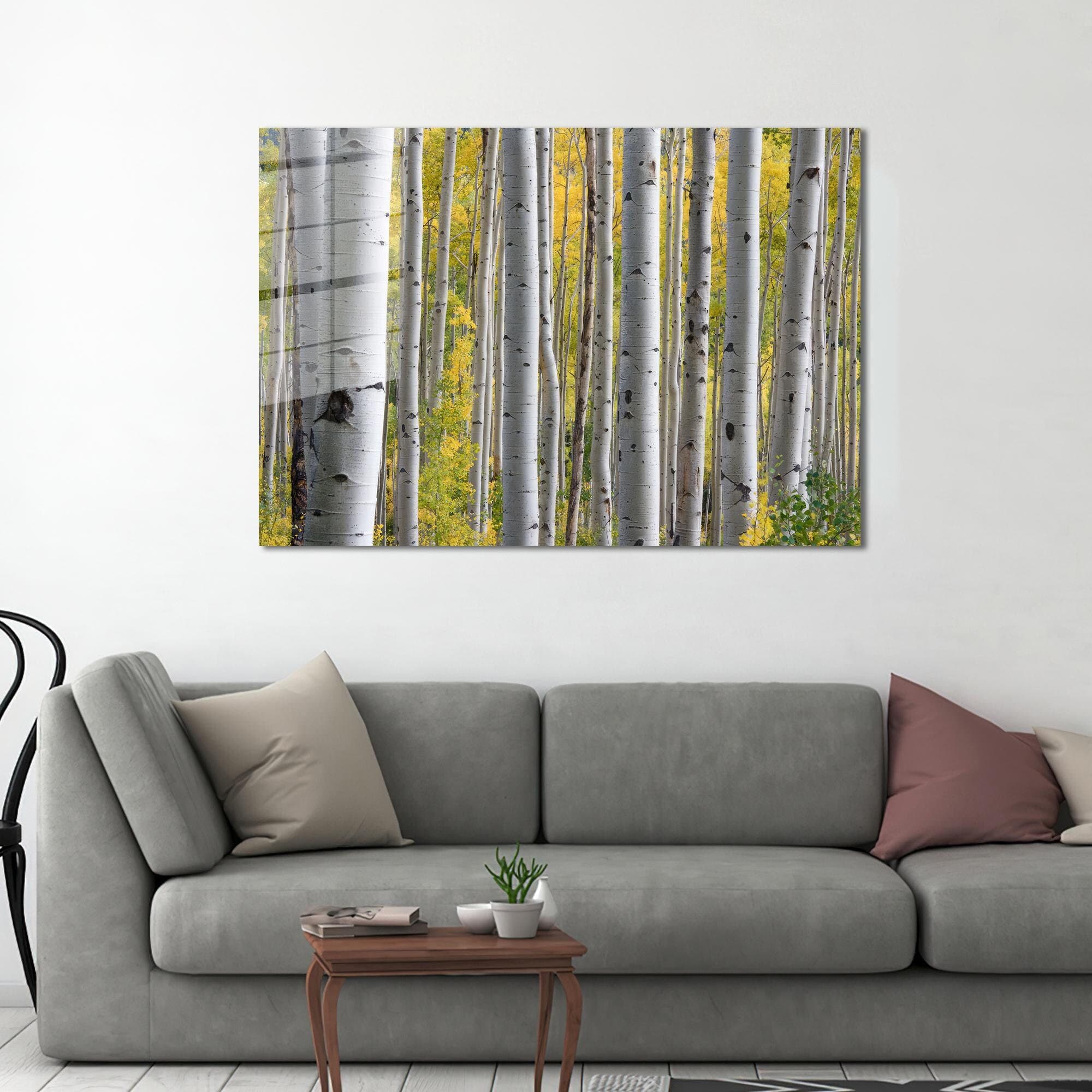 Birch Tree Forest Canvas Art: Minimalist Landscape Wall Decor
