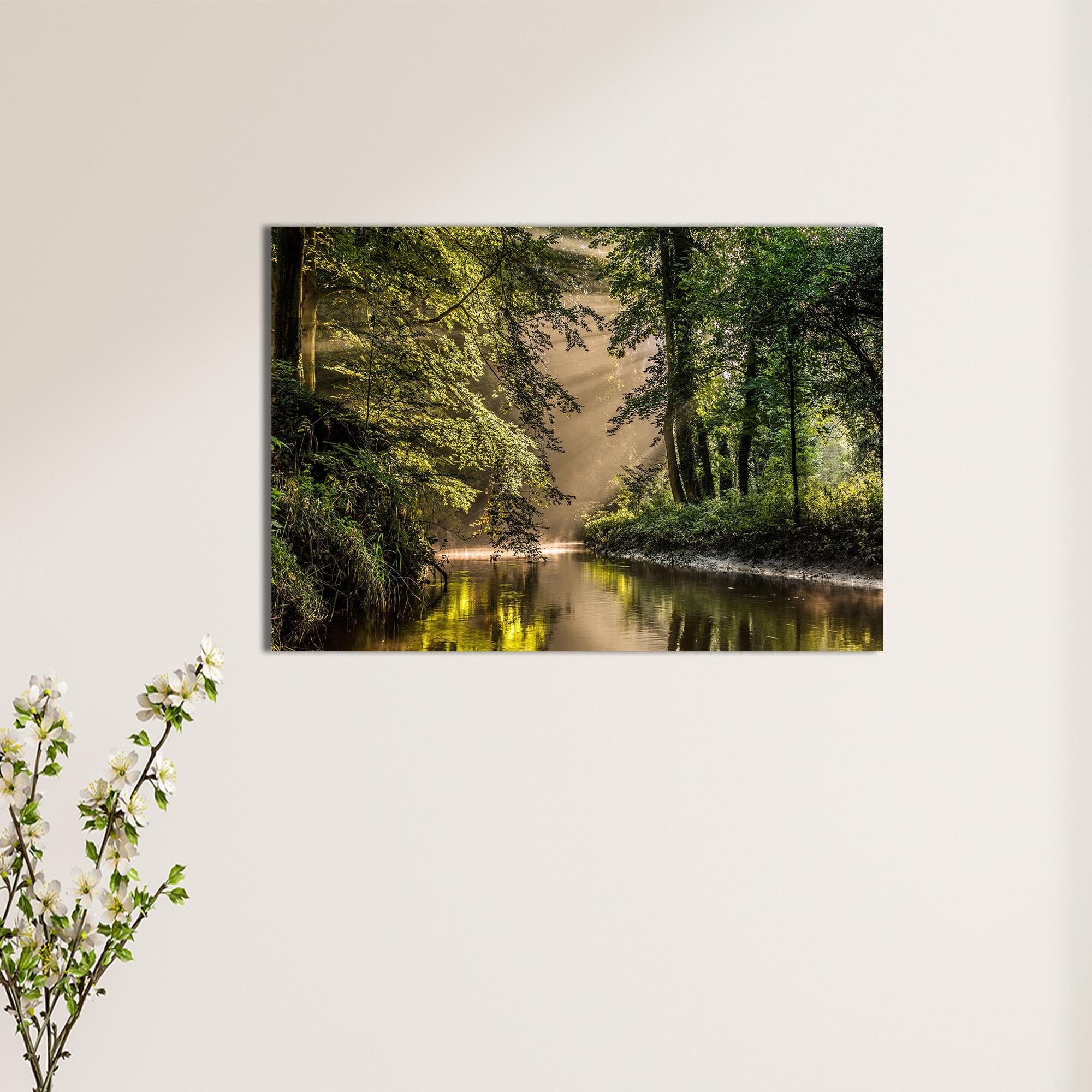 River Forest Canvas Print: Tempered Glass Wall Art