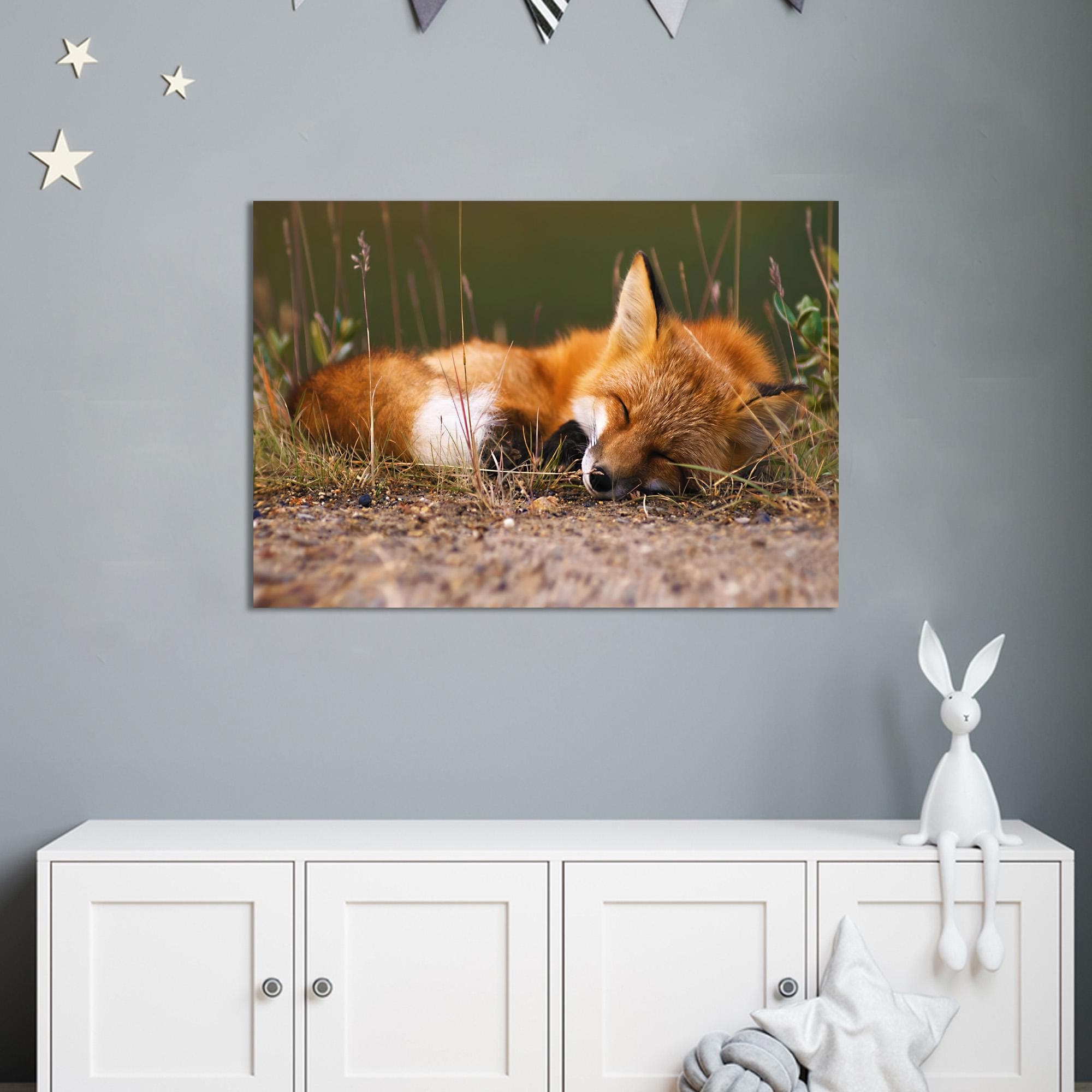 Cute Fox Glass Wall, Animal Wall Art, Sleeping Fox Glass Printing, Personalized Gift, Fox Art Decor, Kitchen Decor, Kids Room Wall Decor, - image 4