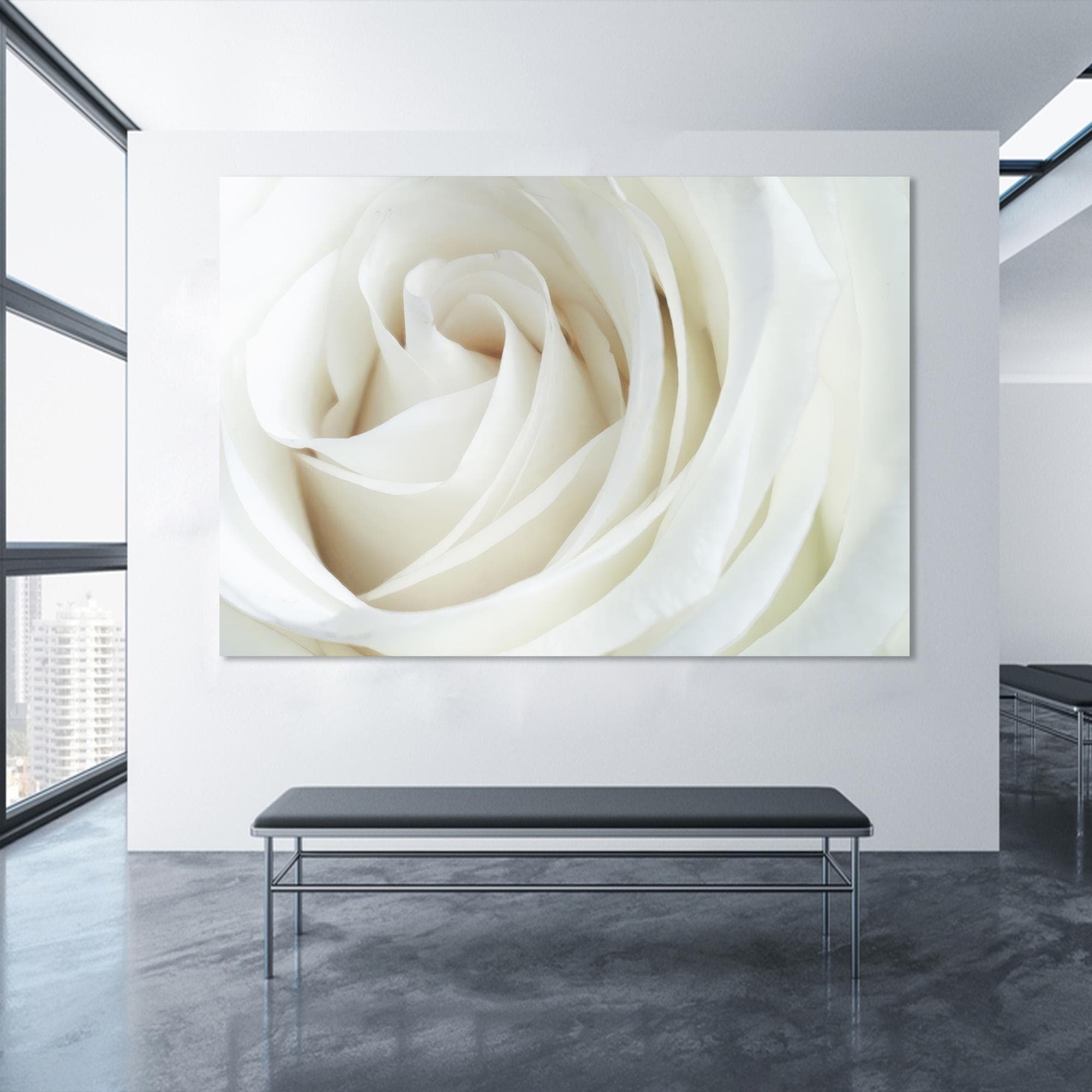 White Rose Tempered Glass Wall Art: Bohemian Home Decor - image 3
