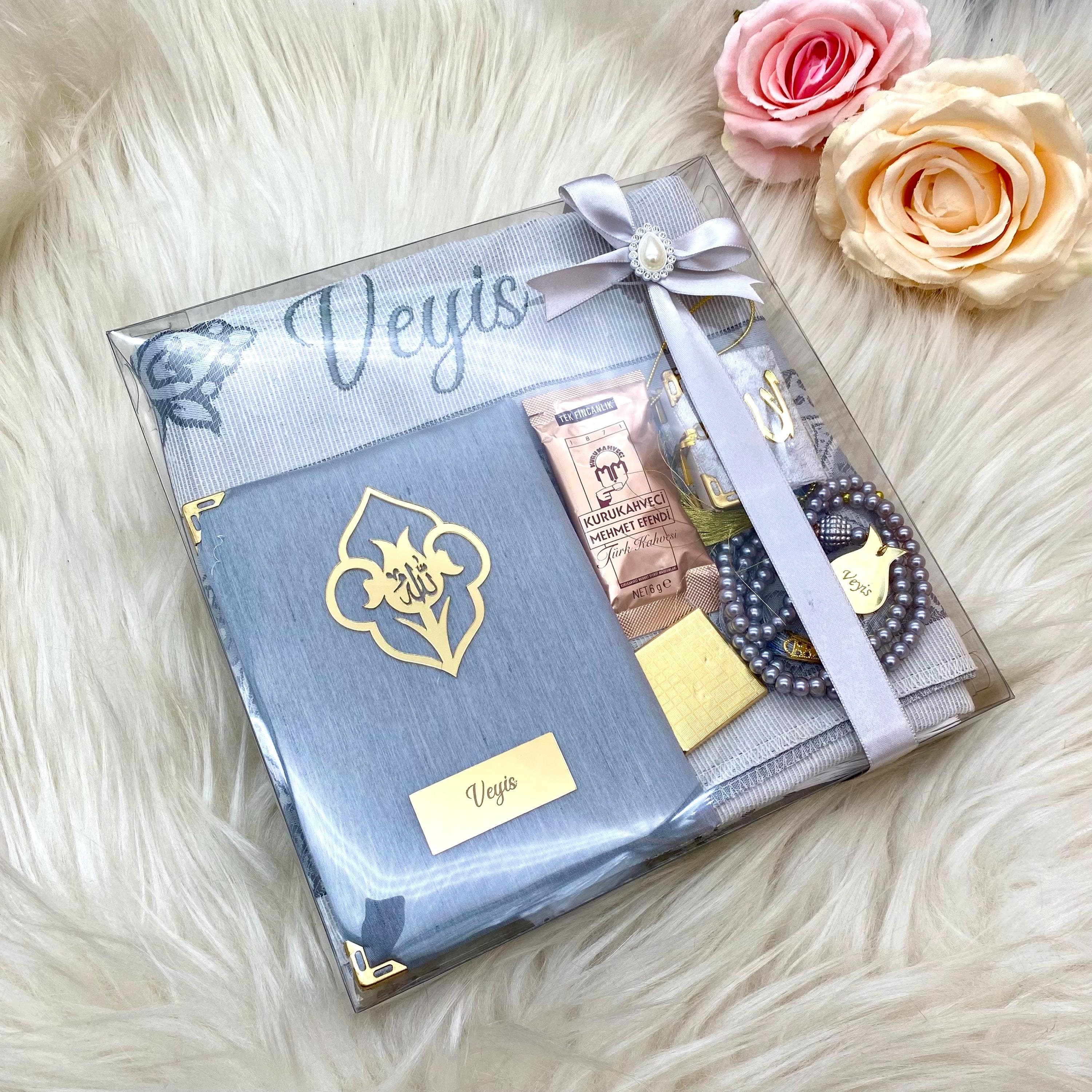 Personalized Islamic Gift Set: Prayer Mat, Yaseen, Tasbih