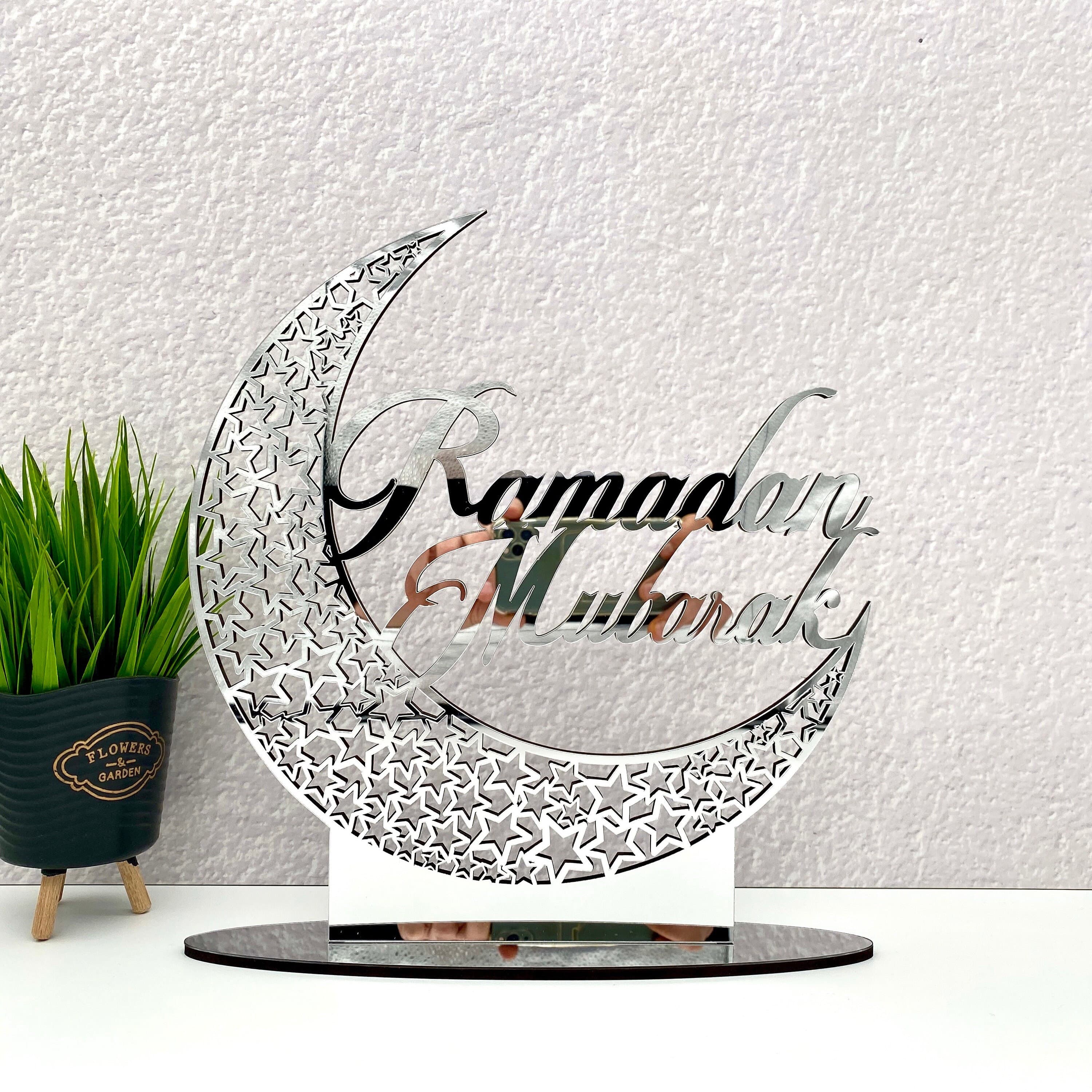 Acrylic Ramadan Mubarak Sign: Eid Muslim Home Decor (11.8 inch)