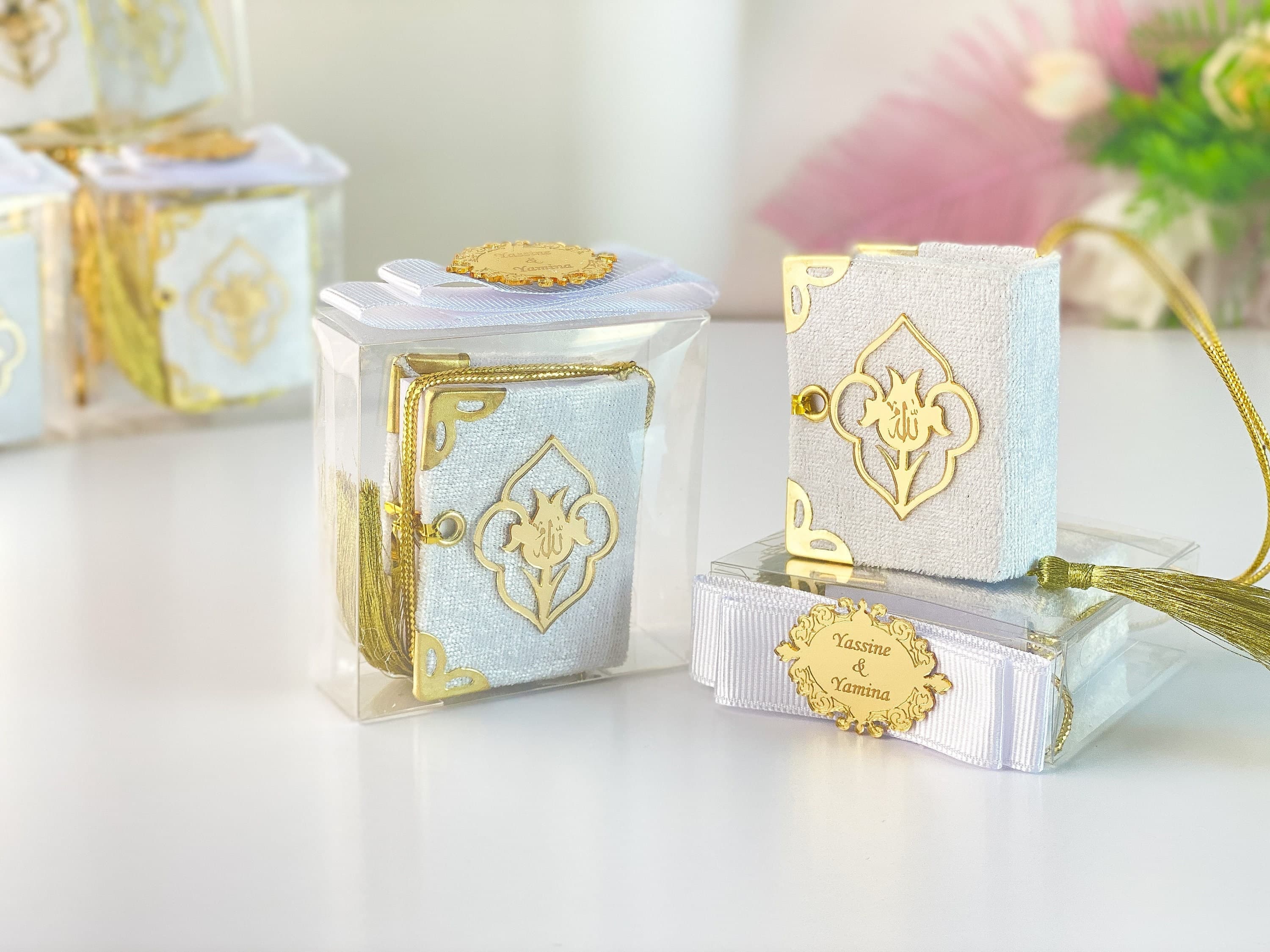 Personalized Velvet Mini Quran Favors: Islamic Occasion Gifts