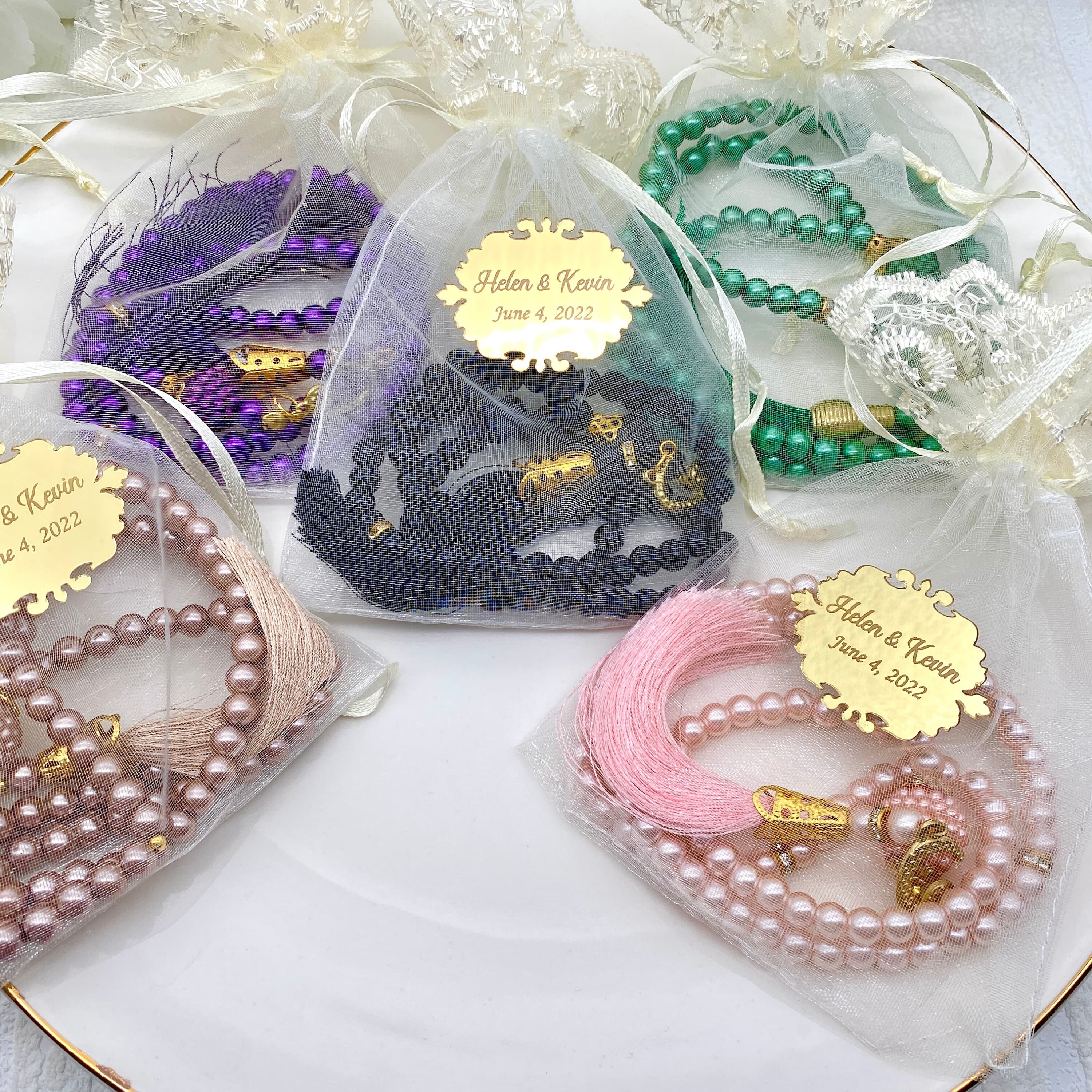 Personalized Pearl Tasbih: Islamic Wedding Favor, Hajj Gift - image 2