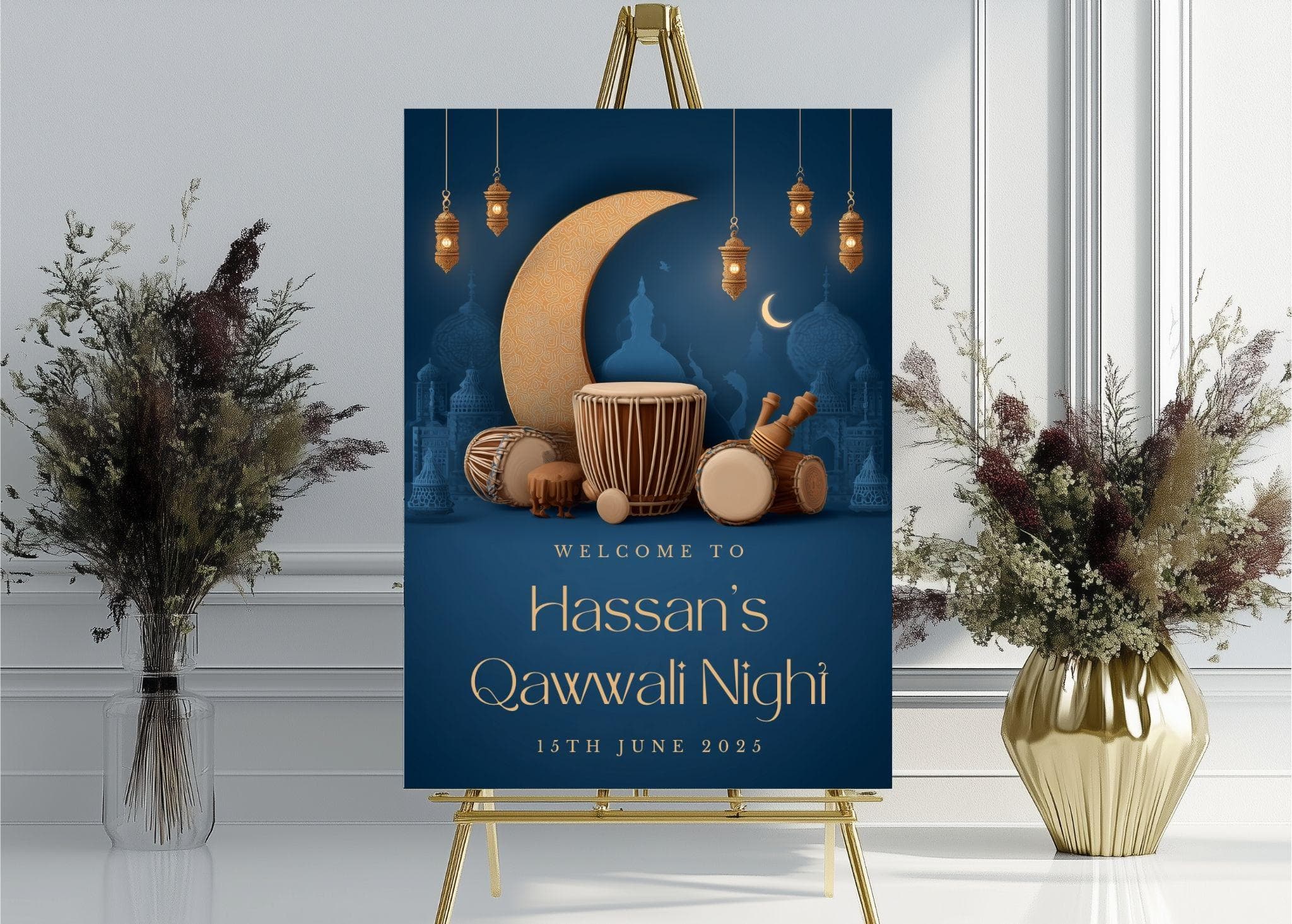 Qawwali Night Welcome Sign, A1, A2, A3, A4, Custom Qawwali Event, Qawwali Party Invitation, Qawaali Poster,Sufi Night Decor,Desi Music Night - image 4