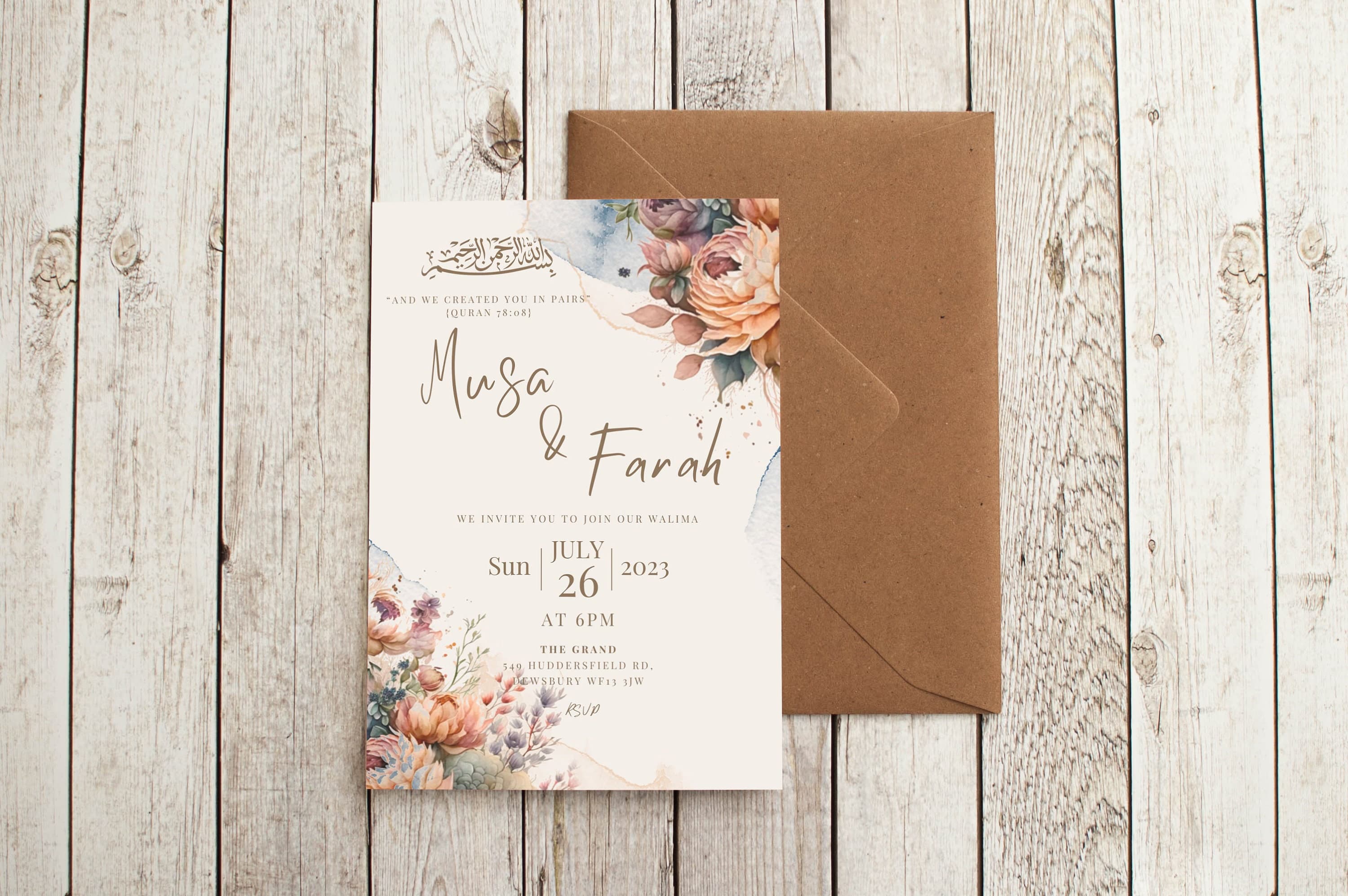 Editable Digital Muslim Wedding Invitation Template Nikkah Walimah Shaadi Baraat, Animated Wedding Invitation, Wedding Invite, einvite, card - image 4