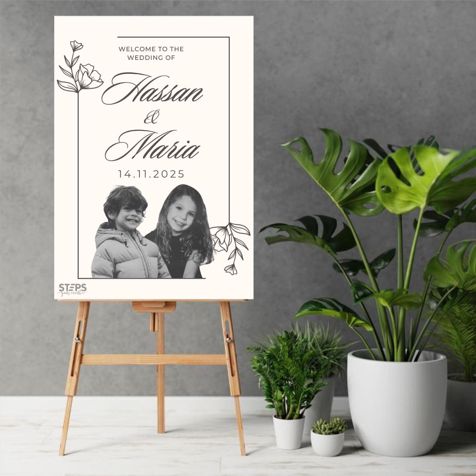 Personalised Wedding Childhood Photo, Welcome sign with childhood photo, wedding sign, kids canvas, These Kids Are Getting Married Sign - image 5