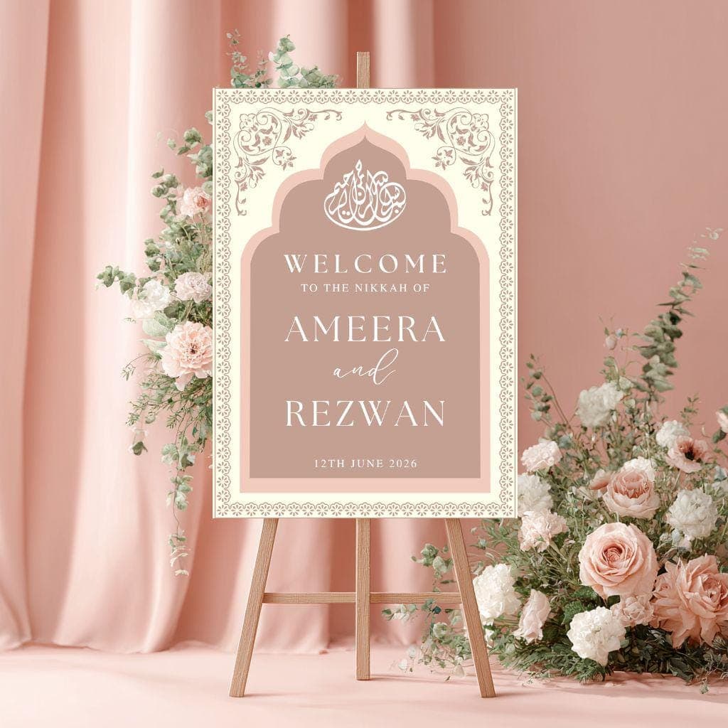Arch Wedding Welcome Sign, A1, A2, A3, A4, Pakistani Wedding, Walima sign, Muslim Welcome Sign, Arch Welcome Sign, Walimah Nikkah sign
