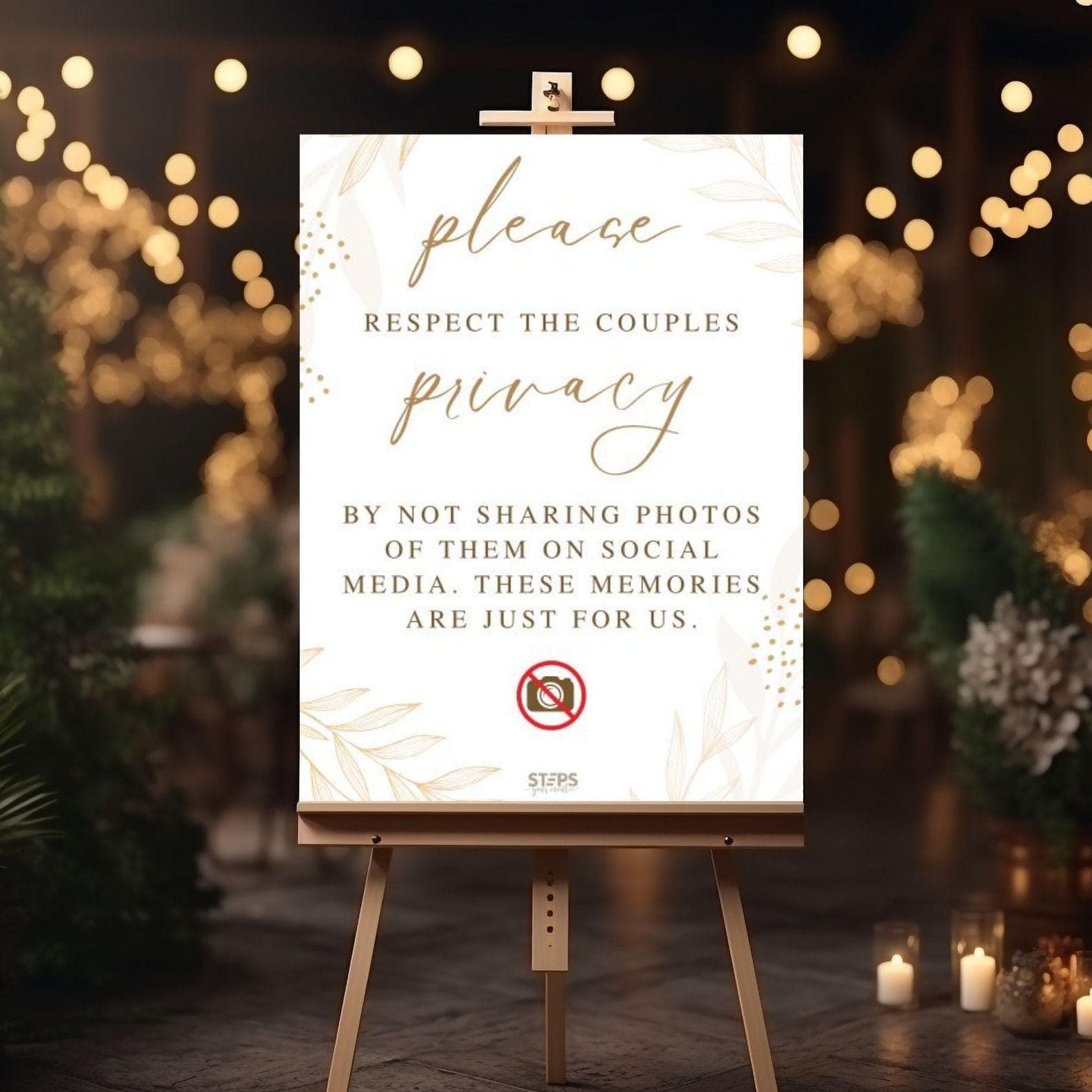 Personalised No Social Media Wedding Sign, Guest Notice, No Photos Until Posted, Notice for Wedding Guests, Printable Wedding Signs - image 4